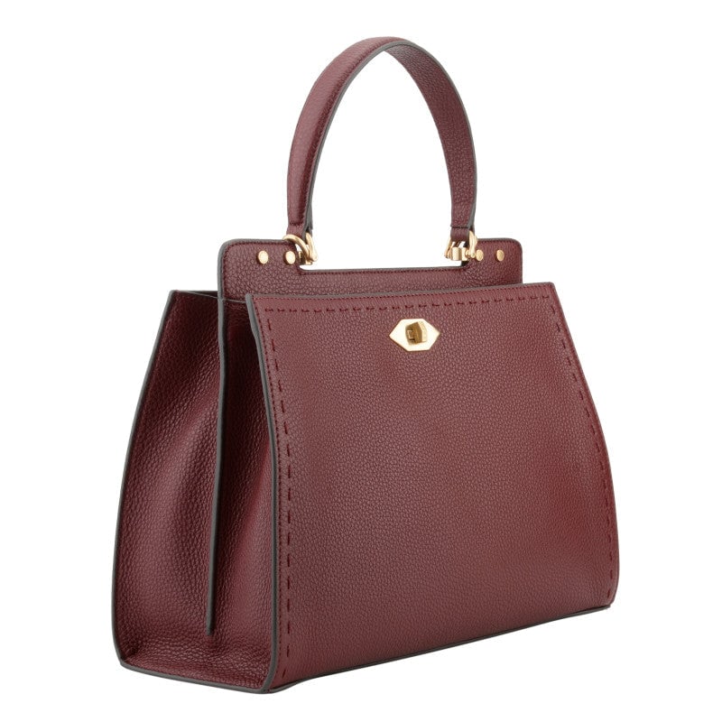 Handbag - cowhide leather POURCHET Red