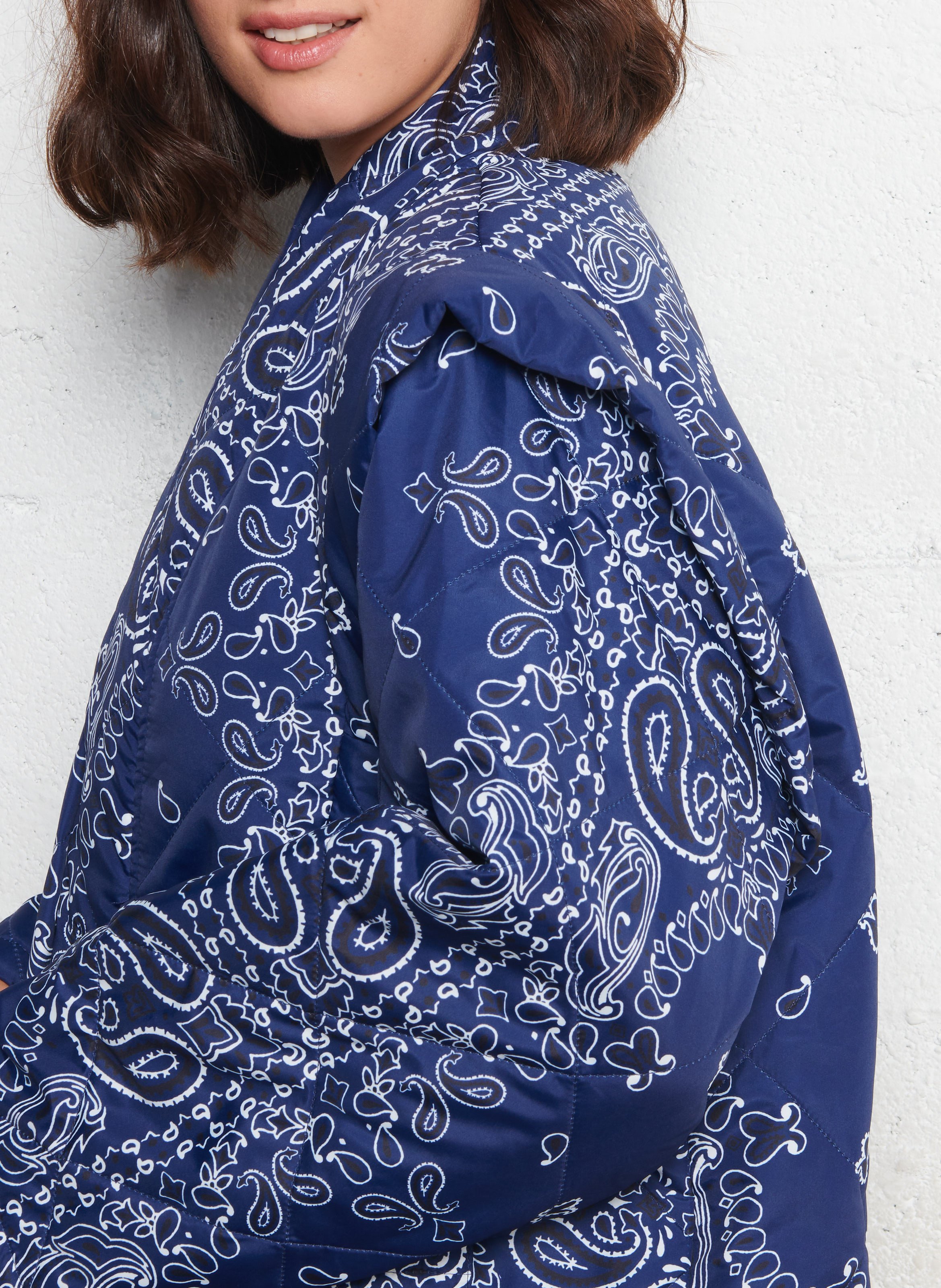 Veste matelassée bandana avec manches amovibles BERENICE Bleu