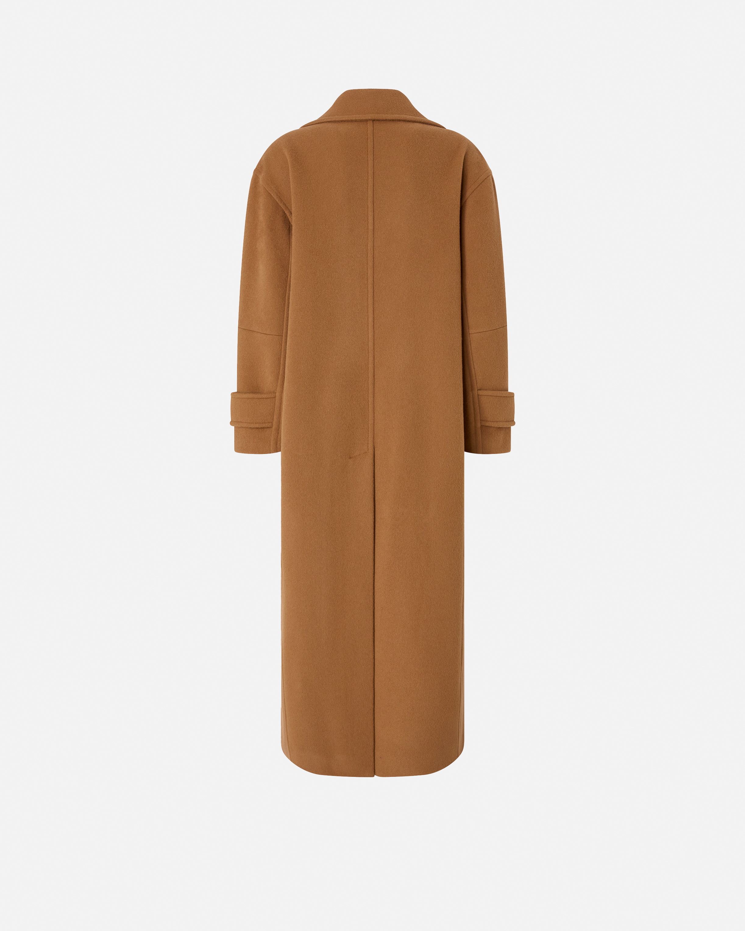 Long double-breasted coat in blended woolen cloth. PINKO Brown