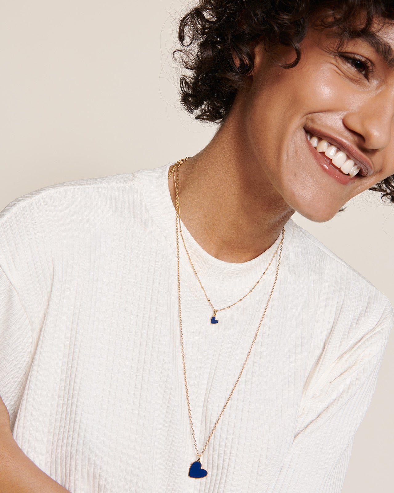 The large colorful heart medal in 24-carat fine gold EMOI EMOI Blue