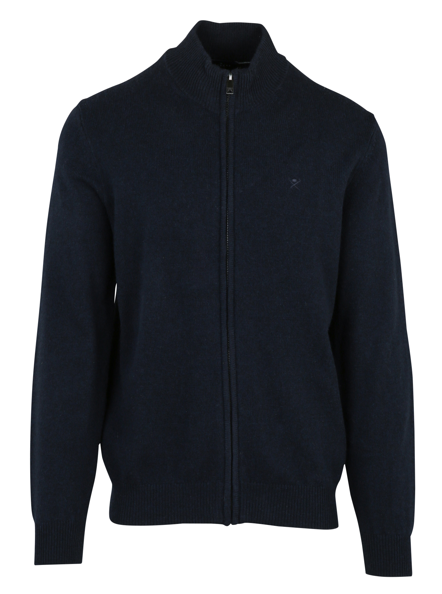 Gilet droit col montant en laine HACKETT Bleu