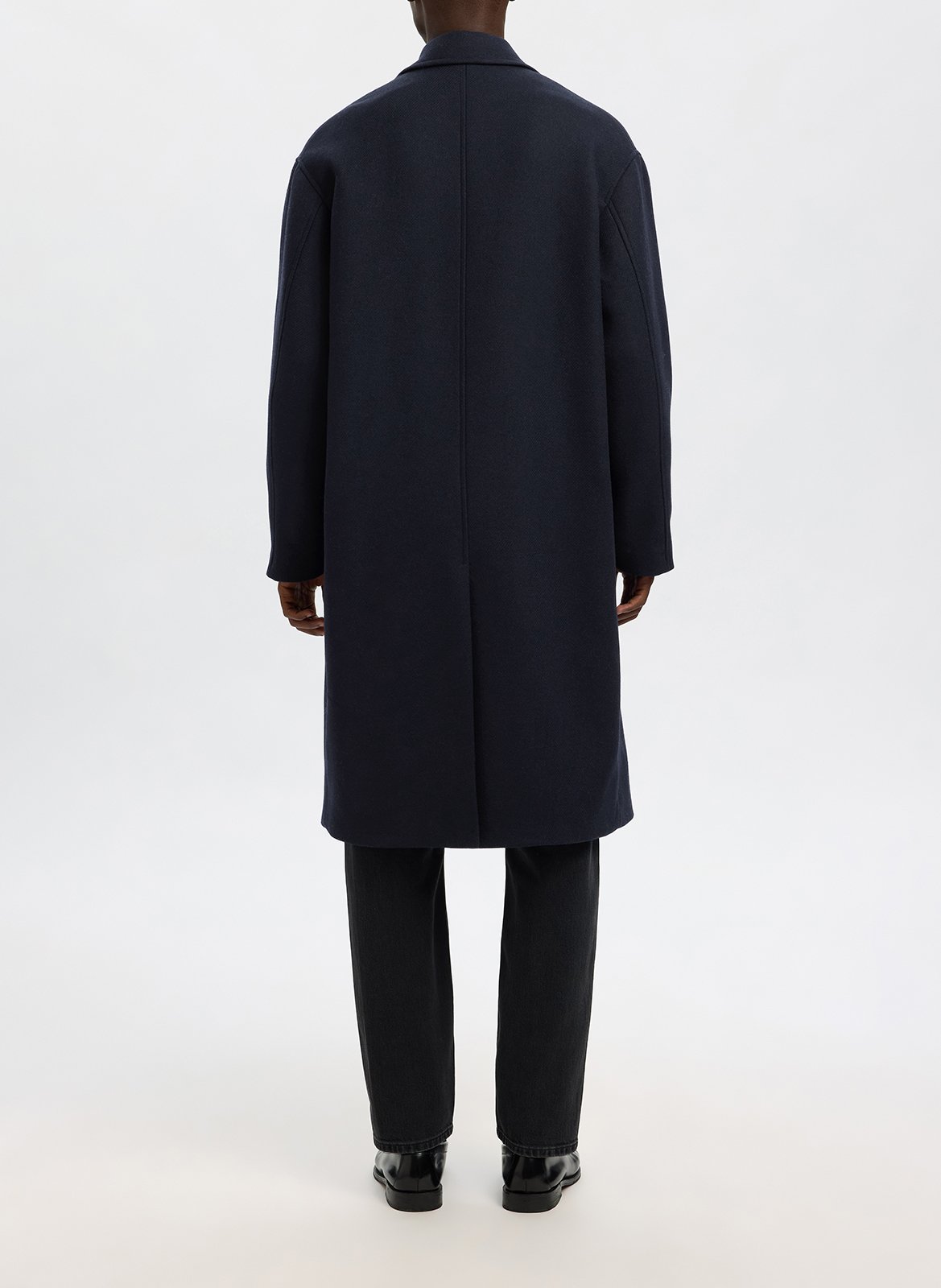 Manteeau en laine recyclée col tailleur SELECTED Bleu