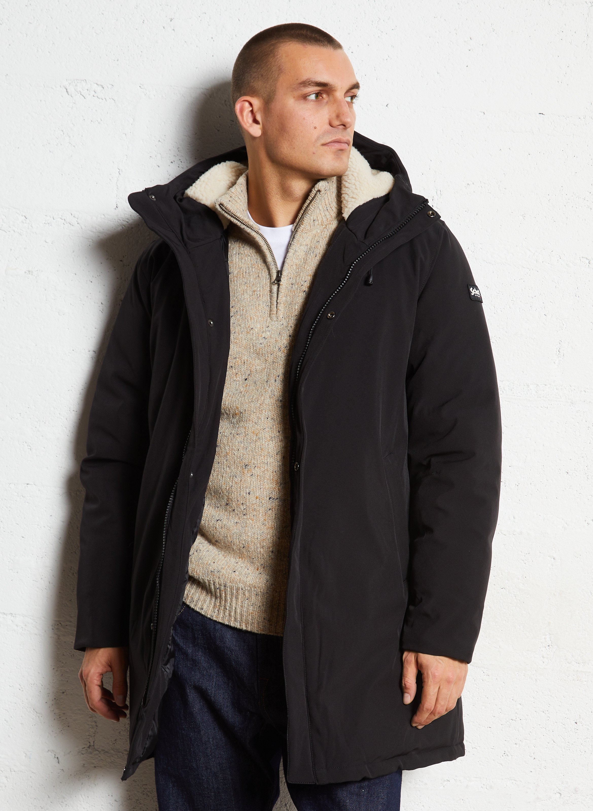 Manteau col montant SCHOTT Noir