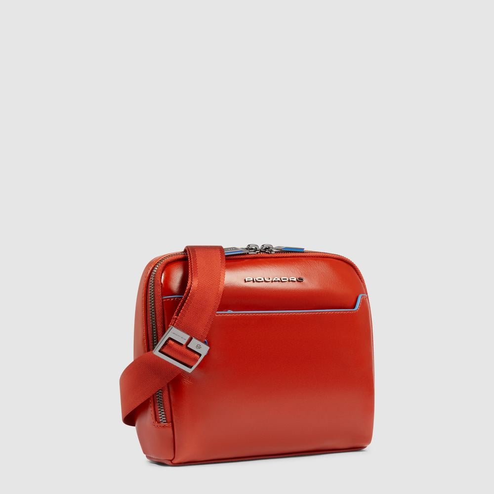 Men's leather crossbody bag with RFID protection PIQUADRO Brown