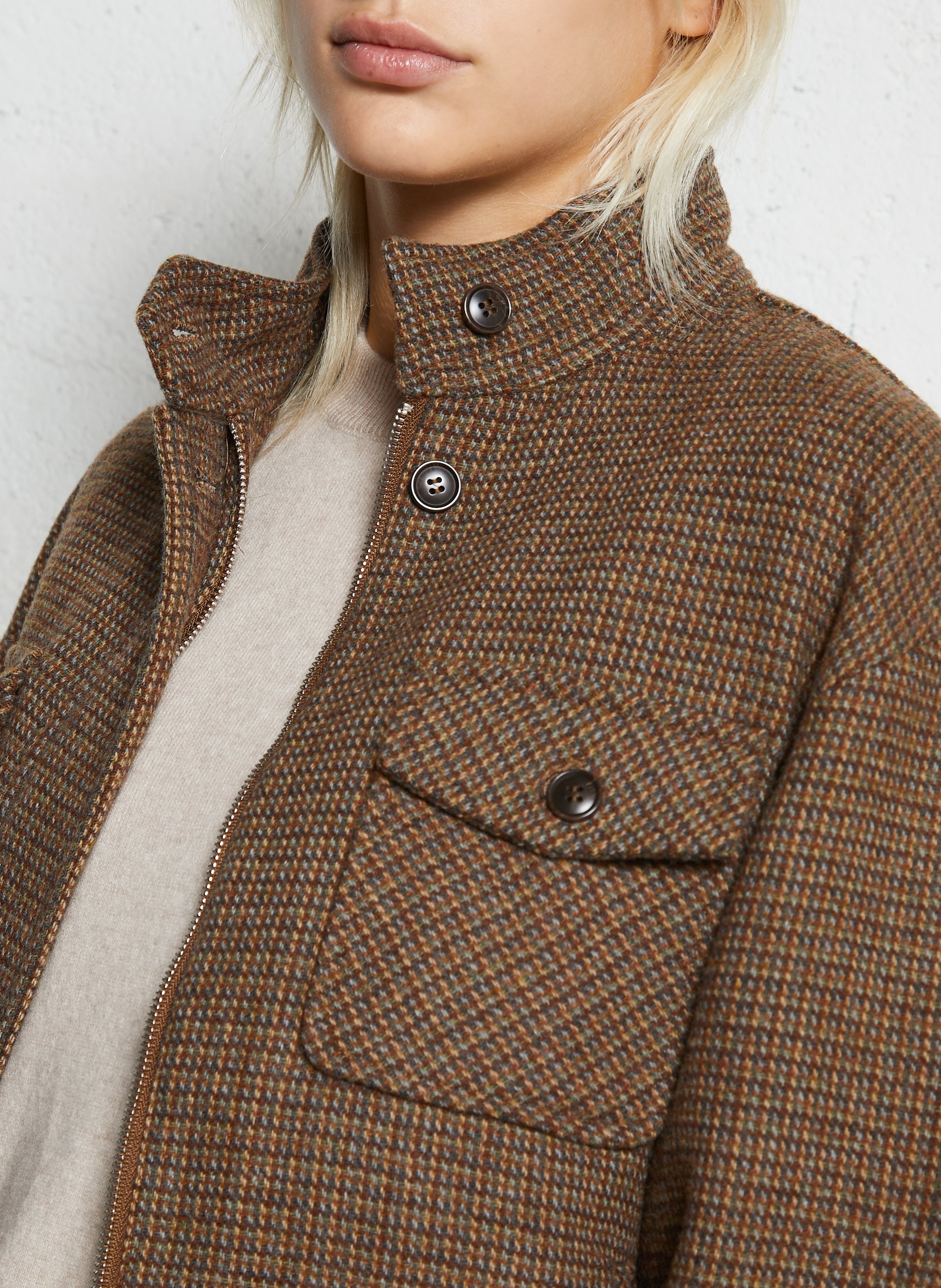 Veste ample imprimée à boutons SEE U SOON Marron