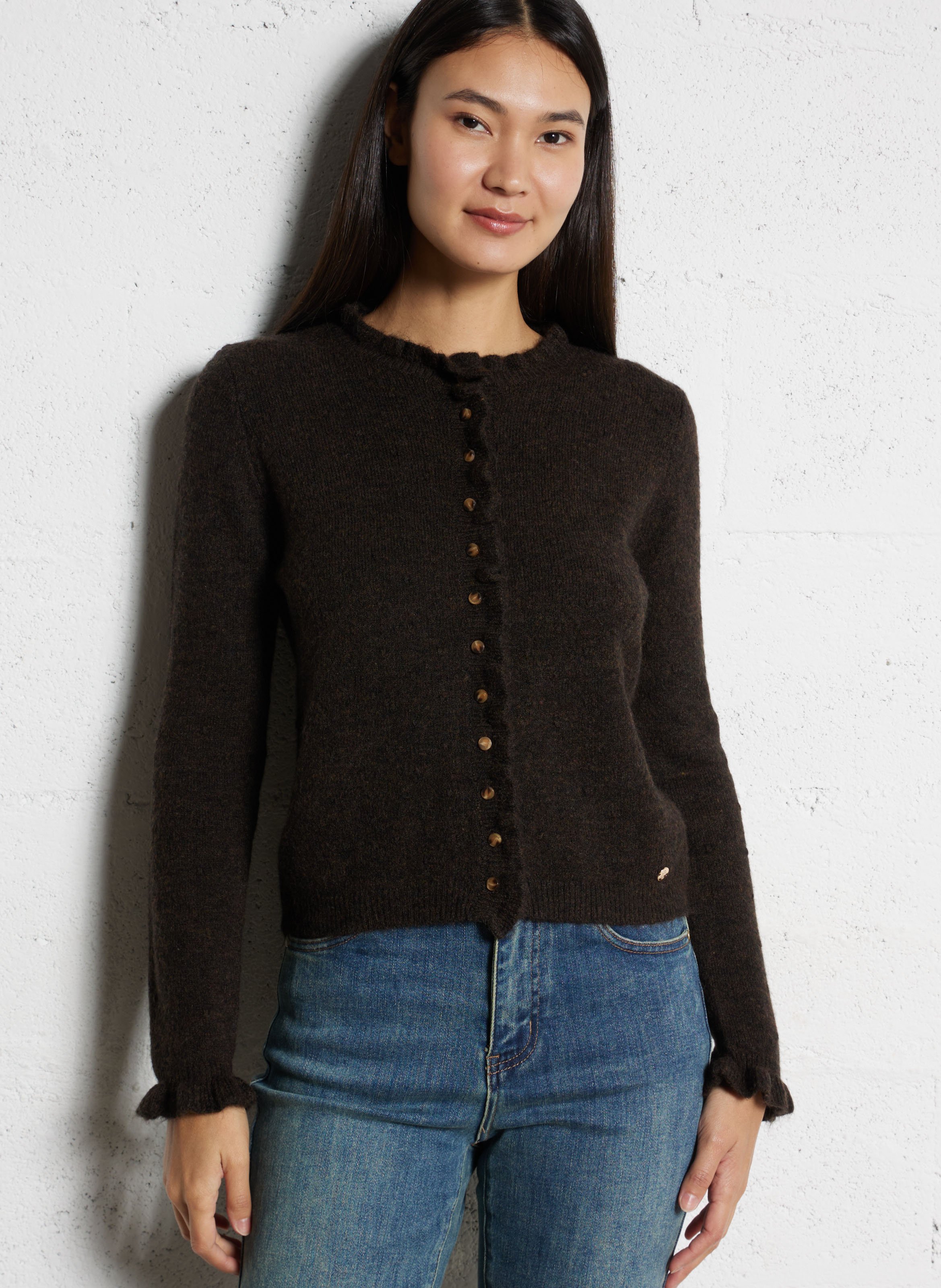 Gerade geschnittene Rundhals-Strickjacke LA PETITE ETOILE