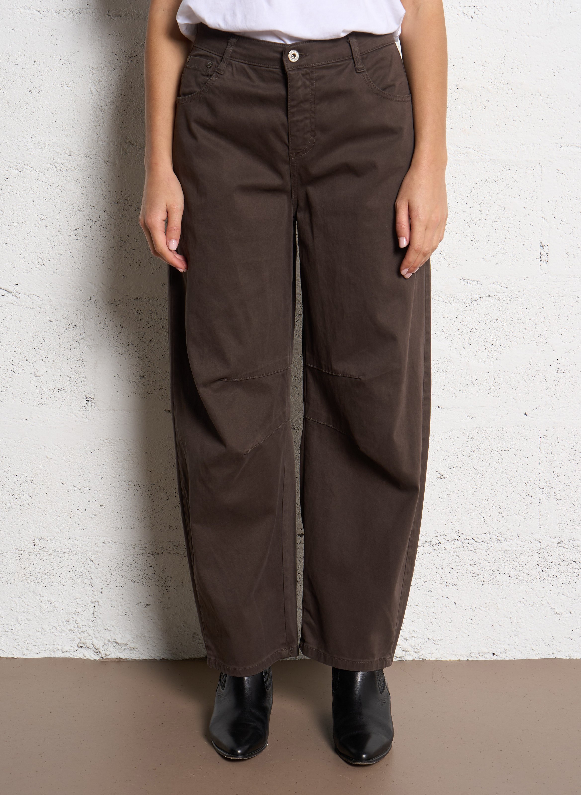 Pantalon balloon en coton mélangé PLEASE Noir