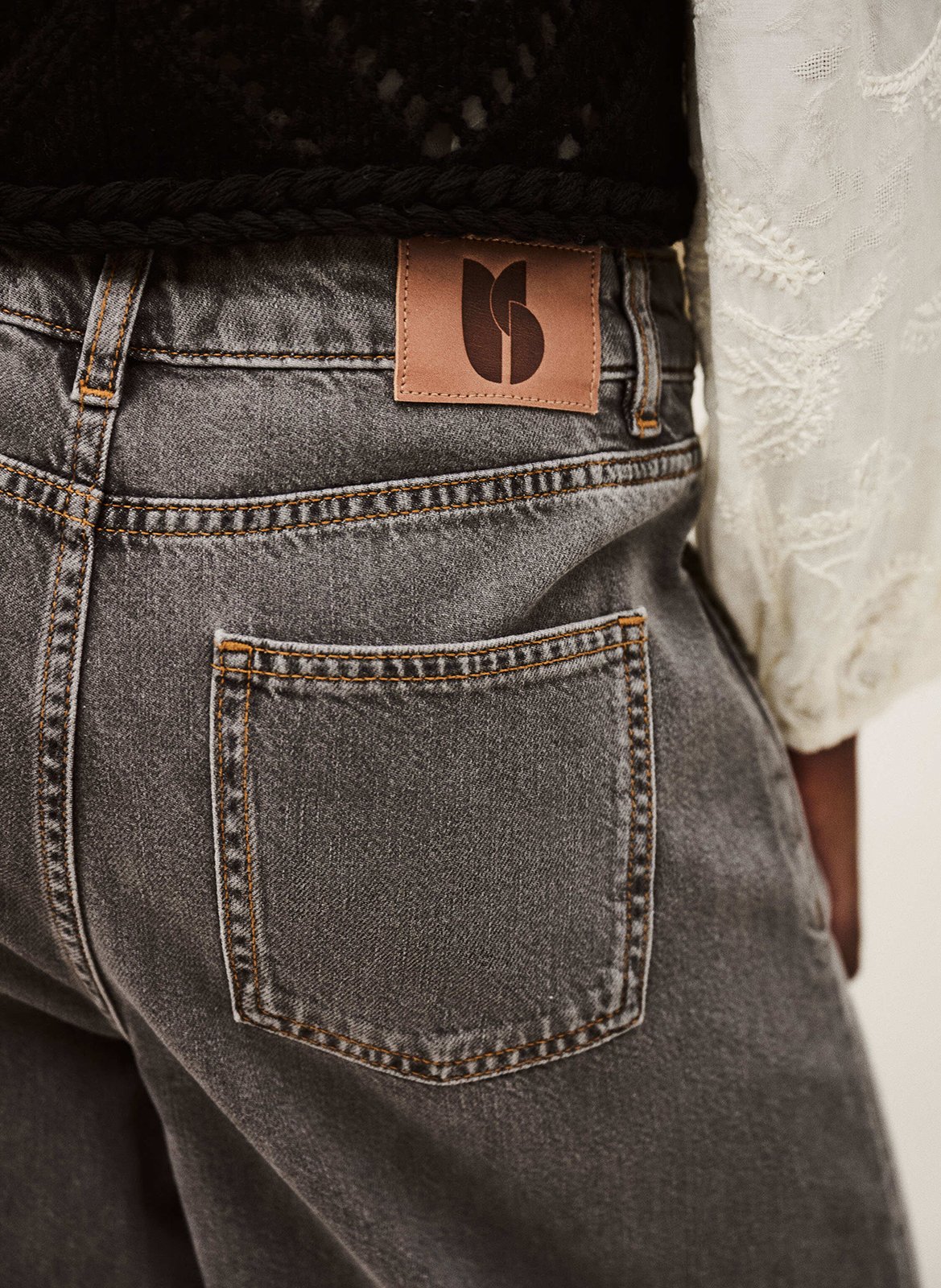 Jean large en coton BA&SH Noir