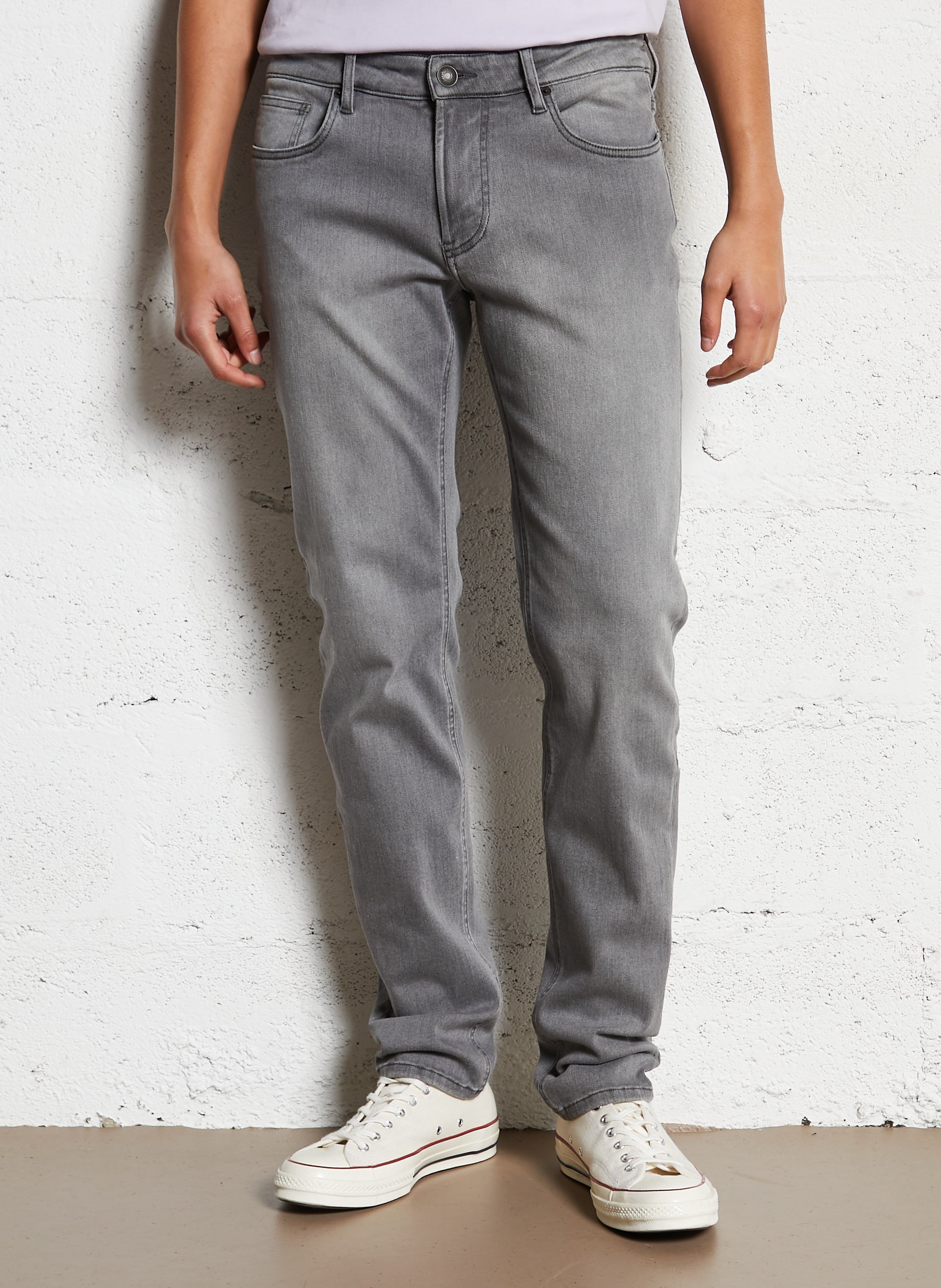 Schmale Stretch-Jeans uni IKKS Grau