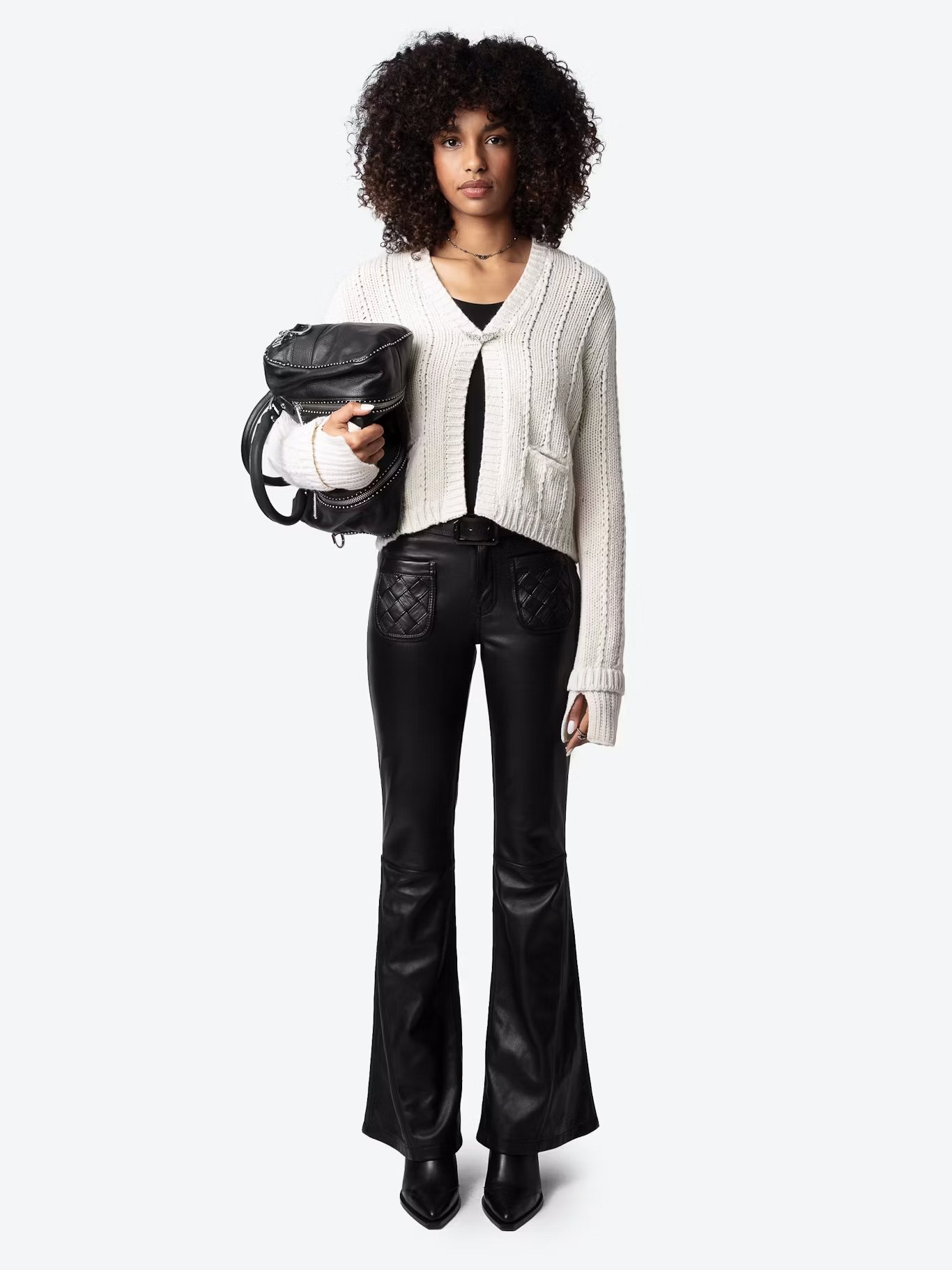 Kurzer Merinowoll-Cardigan ZADIG&VOLTAIRE Weiss