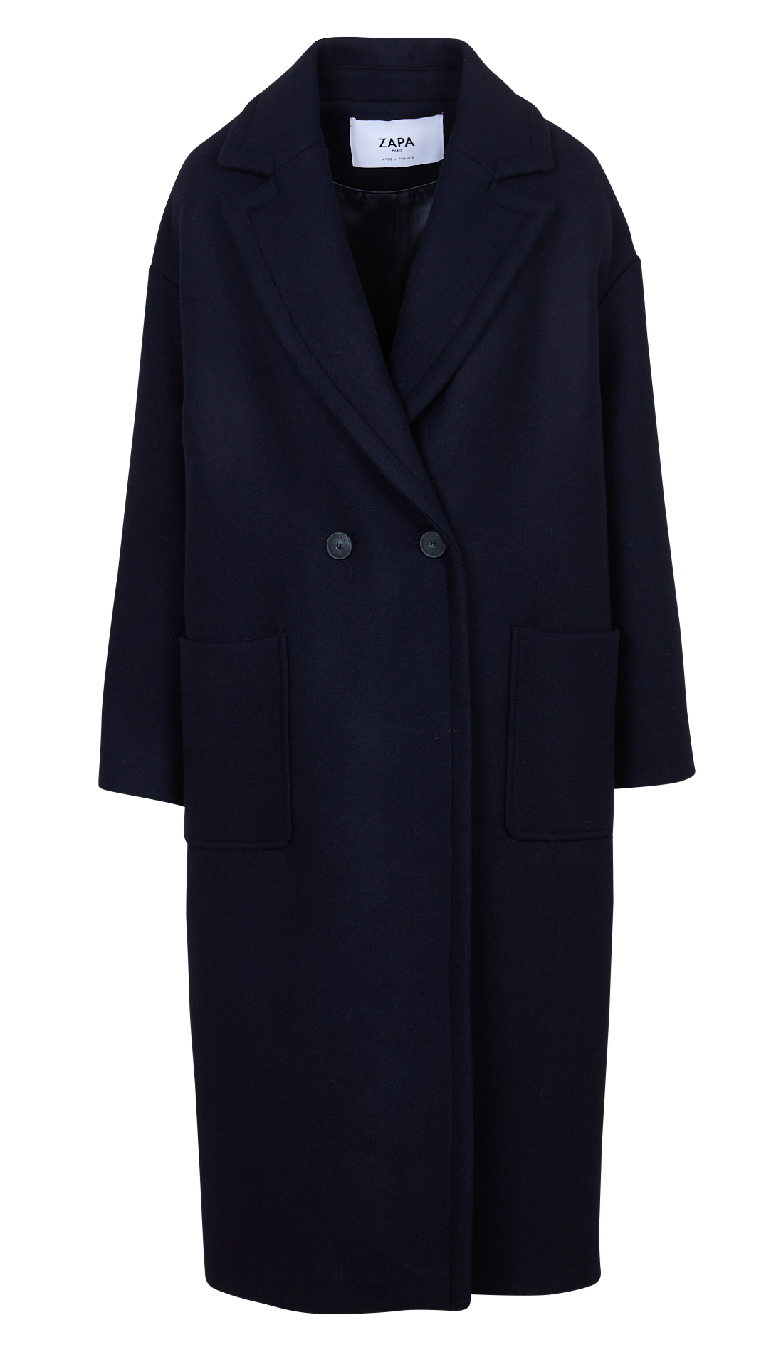 Long wool blend tailored coat ZAPA Blue