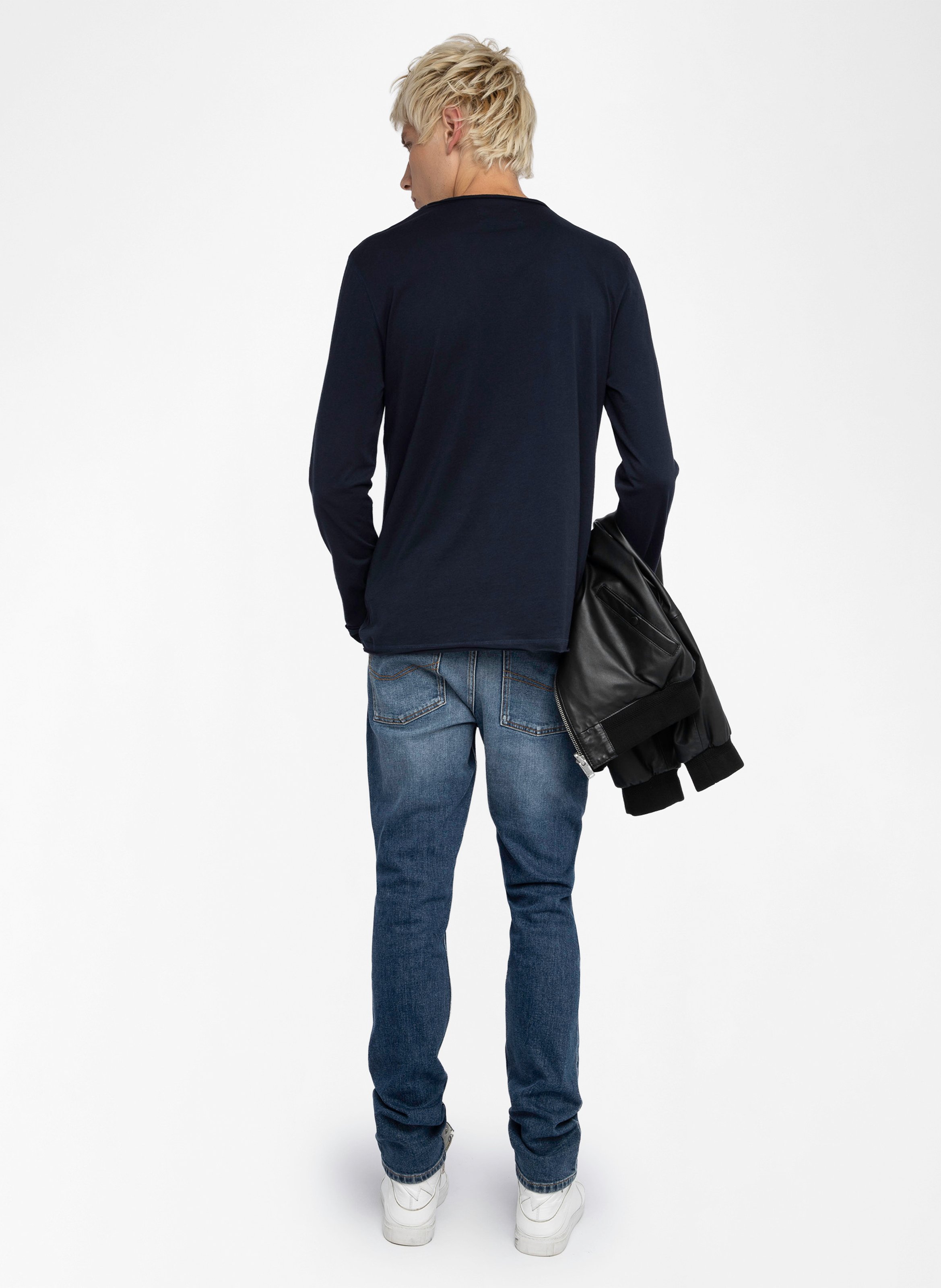 Tes-shirt droit en coton bio ZADIG&amp;VOLTAIRE Bleu