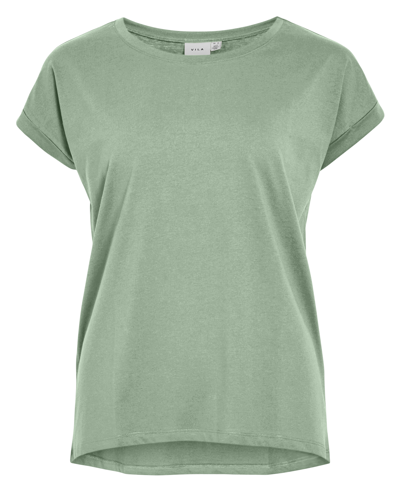 Basic cotton-mix T-shirt VILA Green