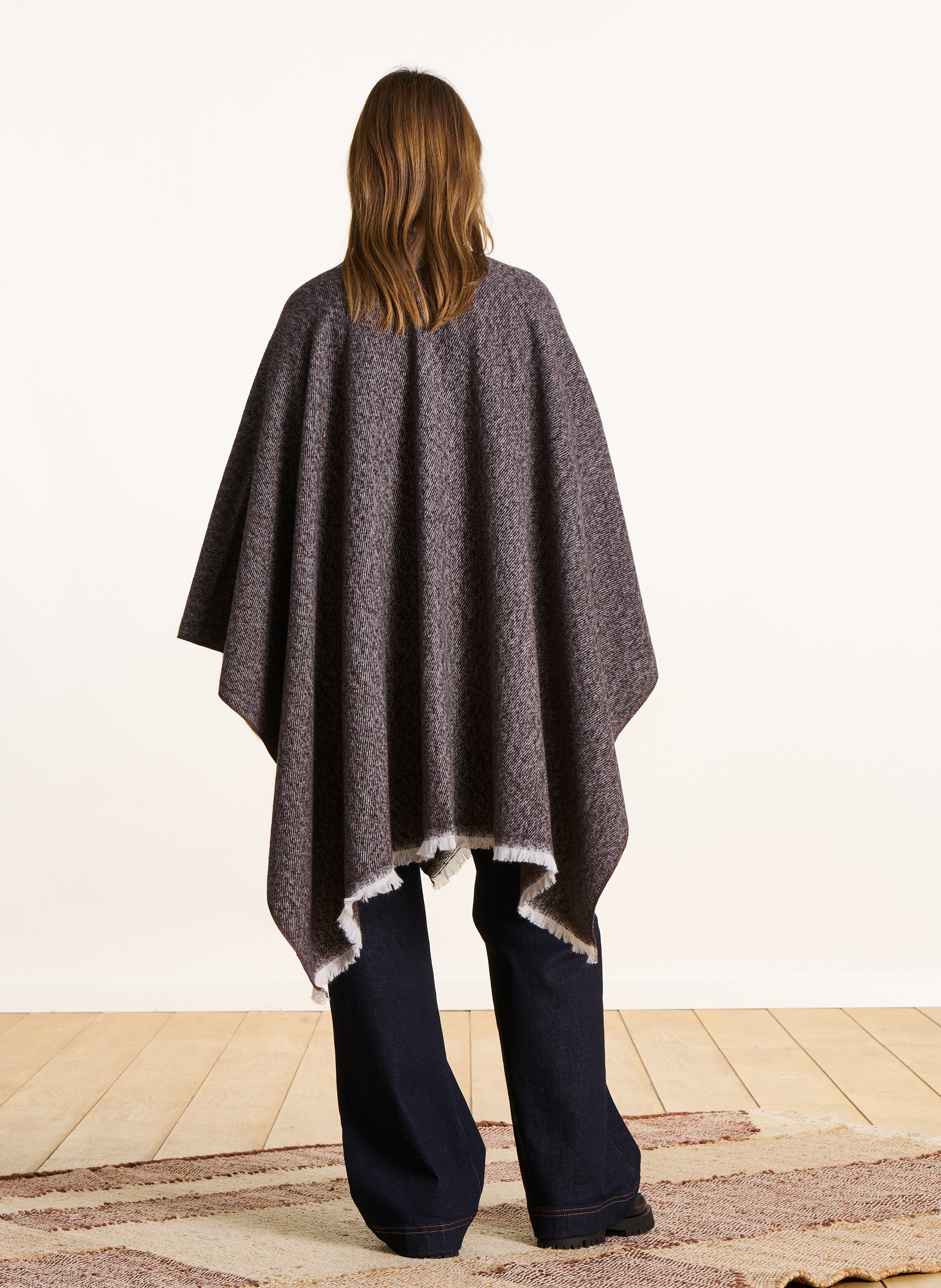Oversized poncho LA FEE MARABOUTEE Brown