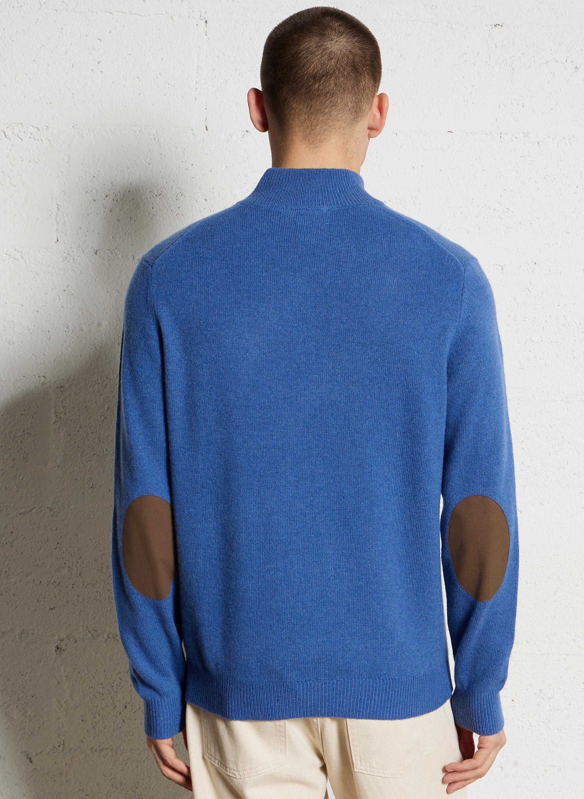 Pull col montant zippé en laine HACKETT Bleu