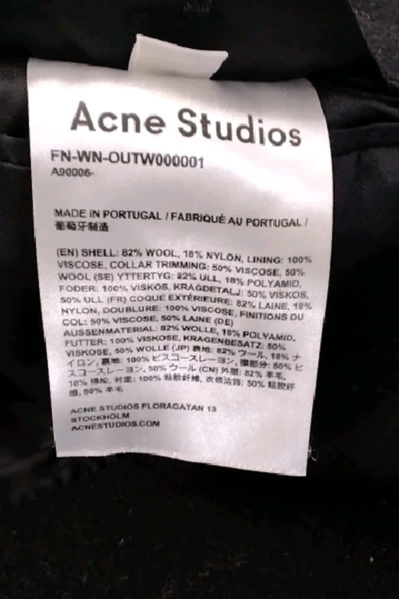 Coat ACNE STUDIOS - Seconde Main Black