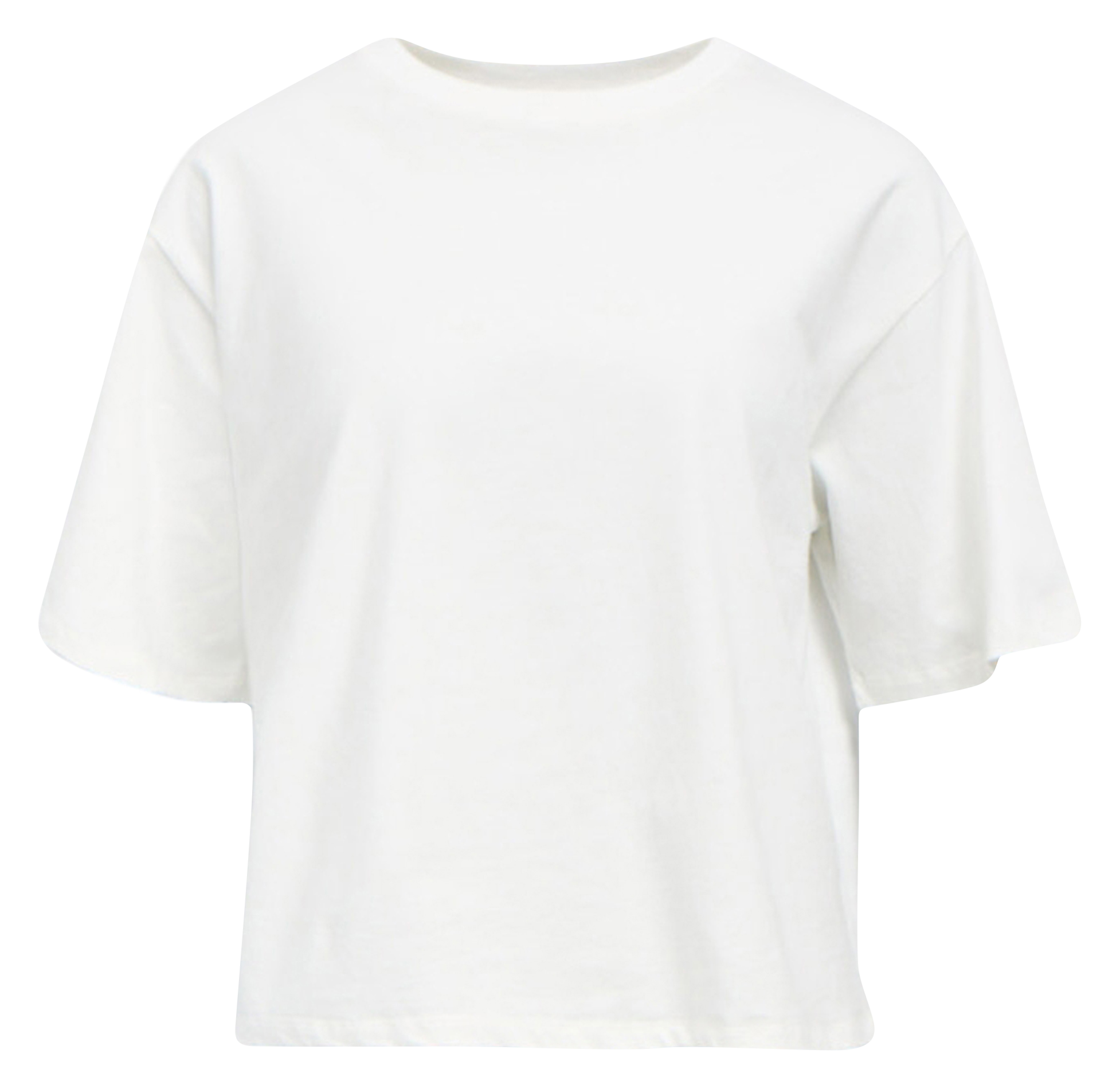 T-shirt van biokatoen met ronde hals OBJECT Beige