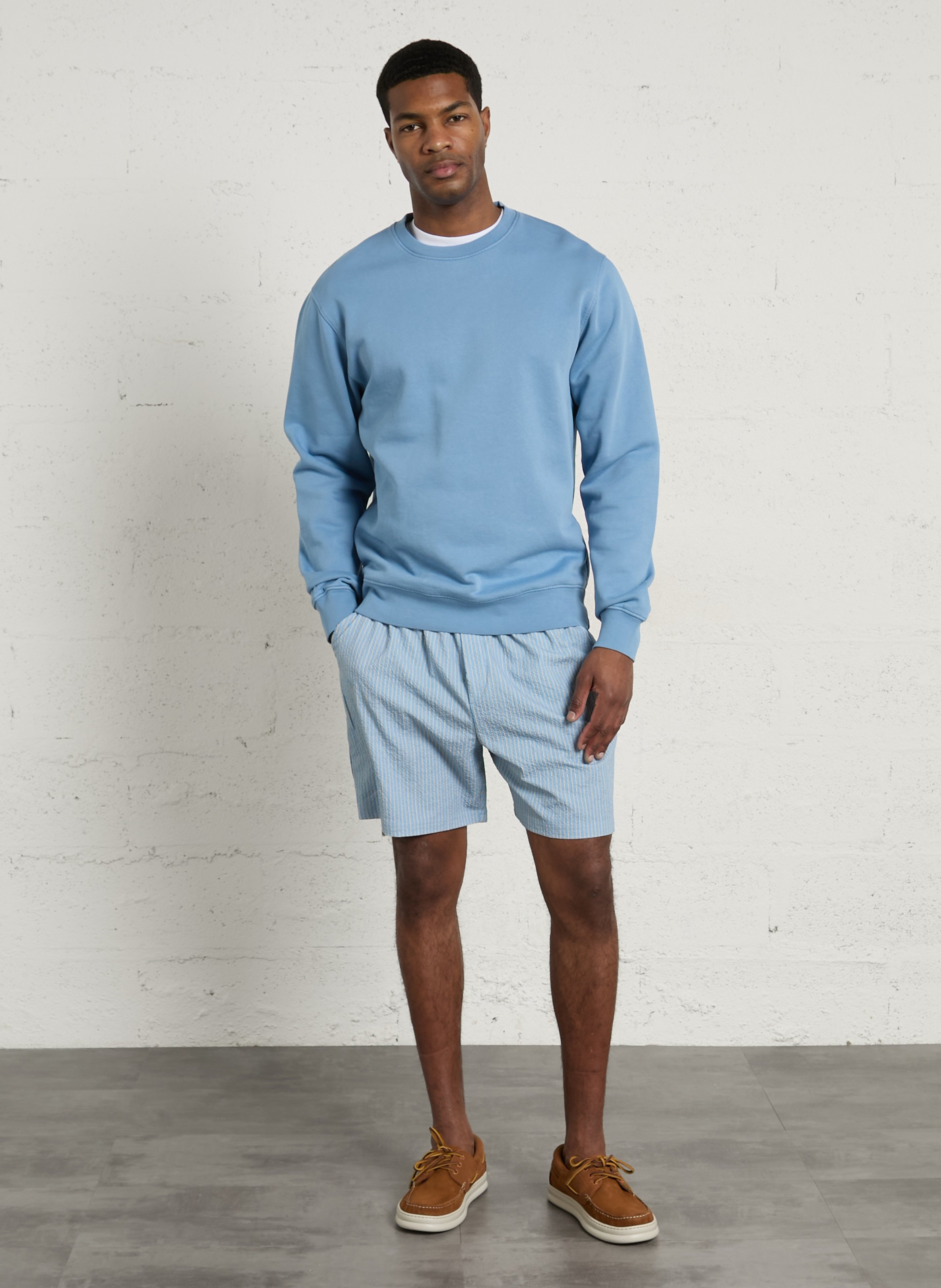 Rundhals-Sweatshirt aus Bio-Baumwolle, Regular Fit COLORFUL STANDARD Blau