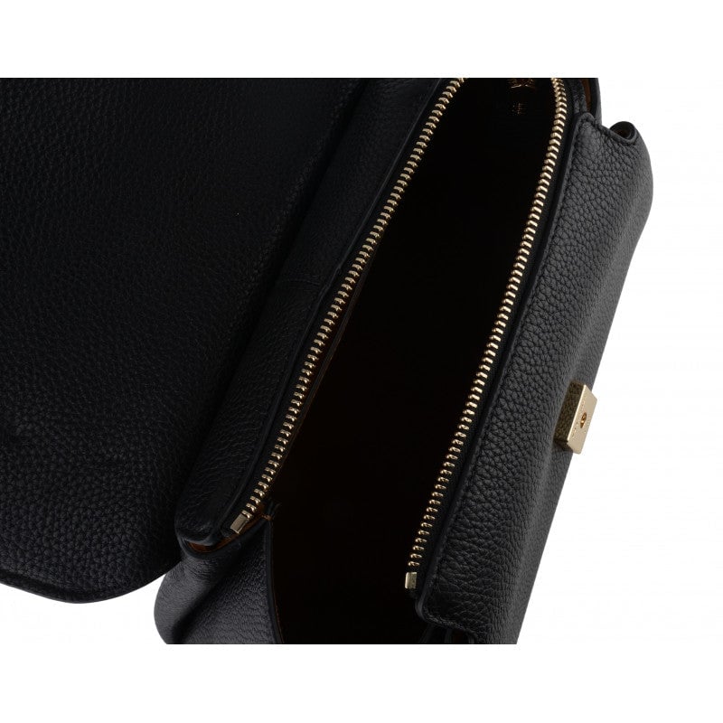 Calfskin leather handbag Black
