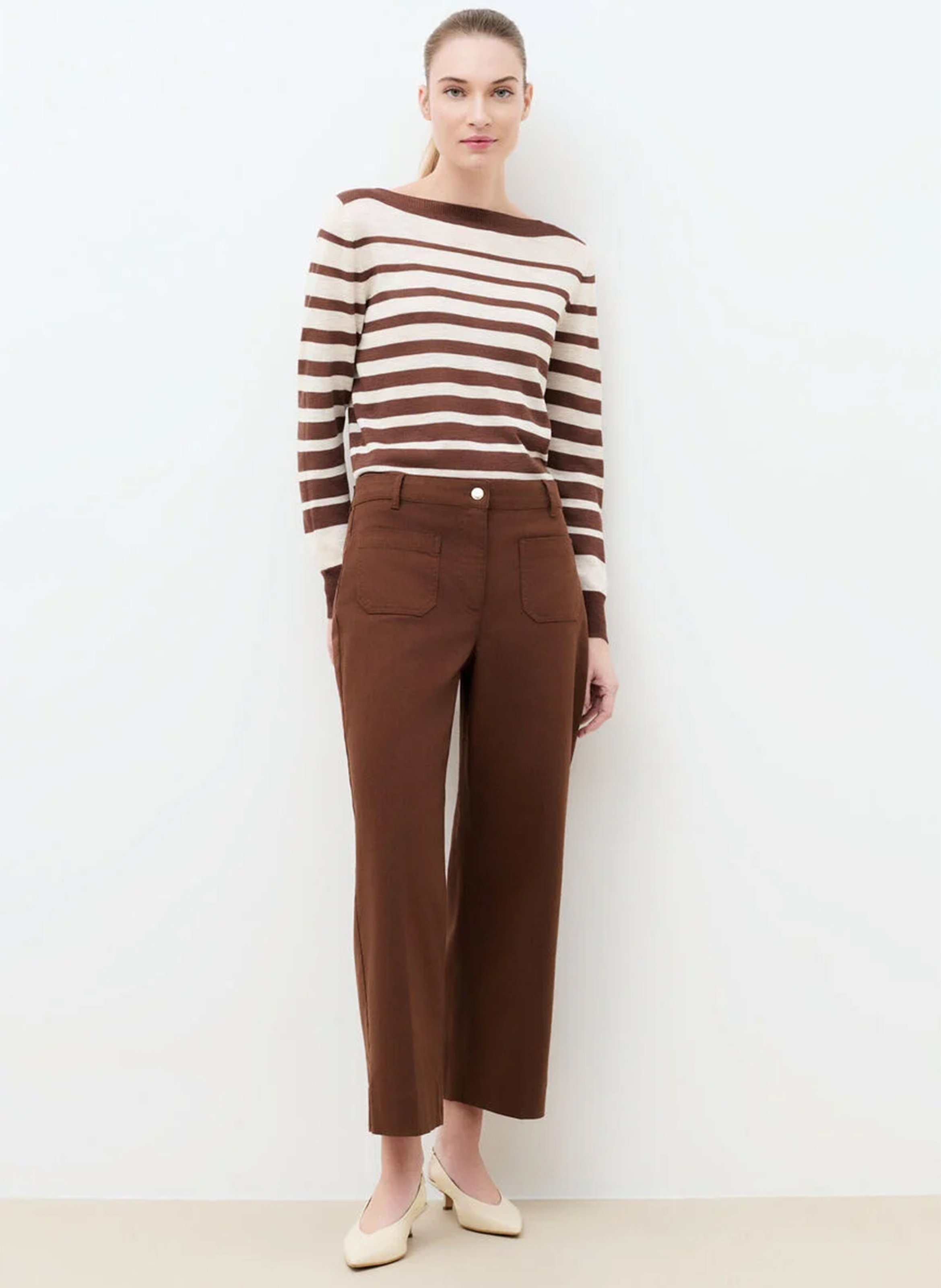 Cotton-blend bucket hat CAROLL Brown