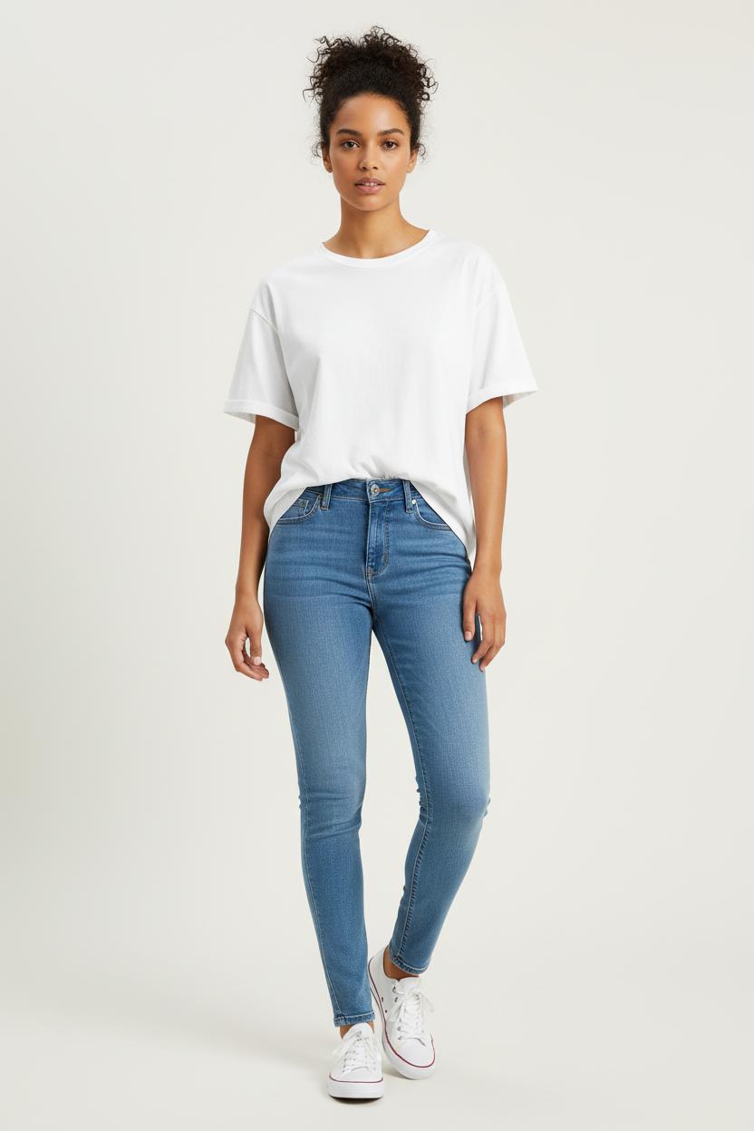 Cropped slim jeans with studs LEVI'S - Seconde main Blue