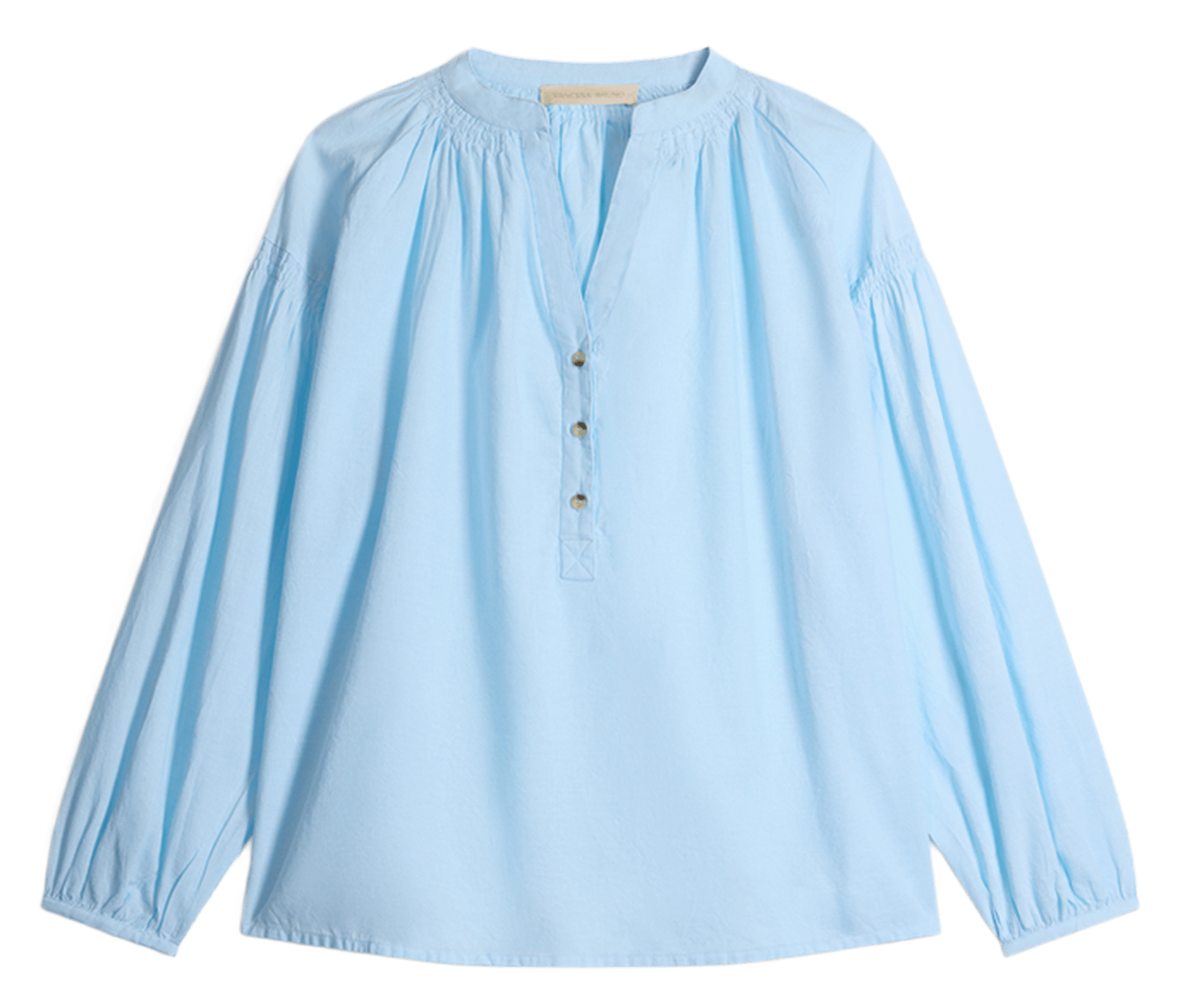 Blouse droite col rond en coton VANESSA BRUNO Bleu
