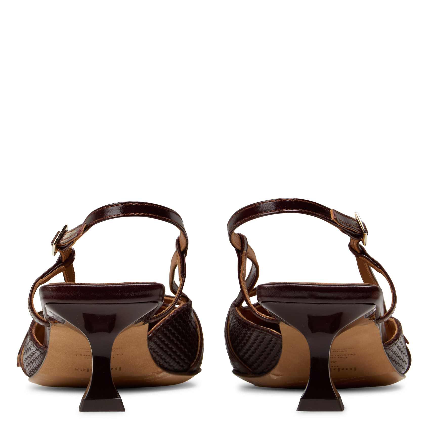 Escarpins slingback en cuir BOBBIES Marron
