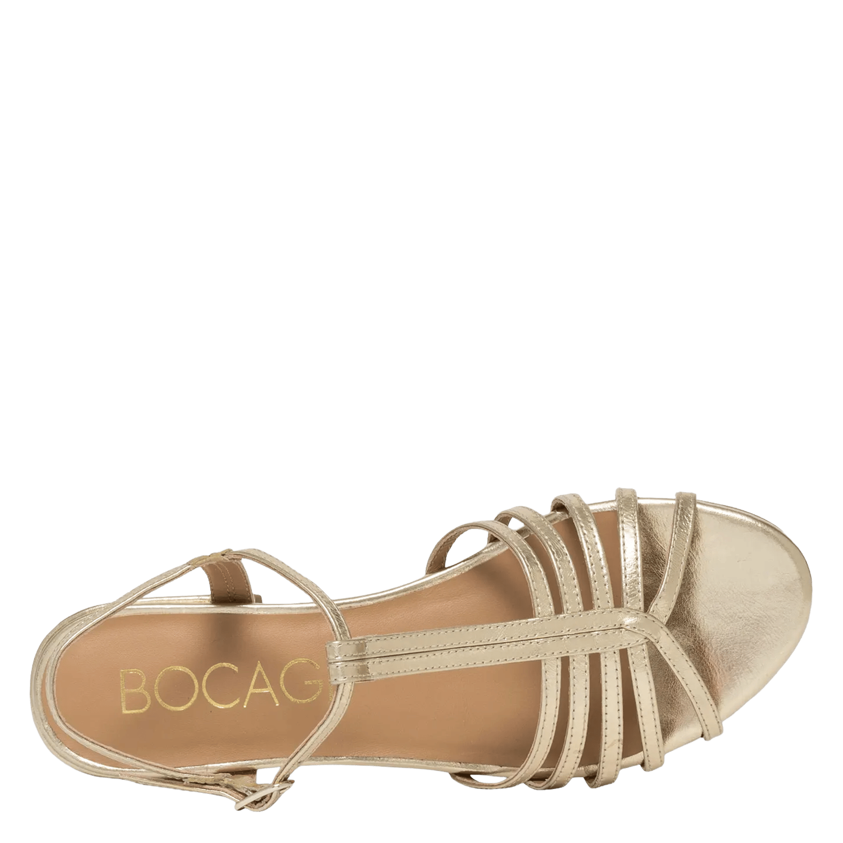 Fat patent leather sandals BOCAGE Golden