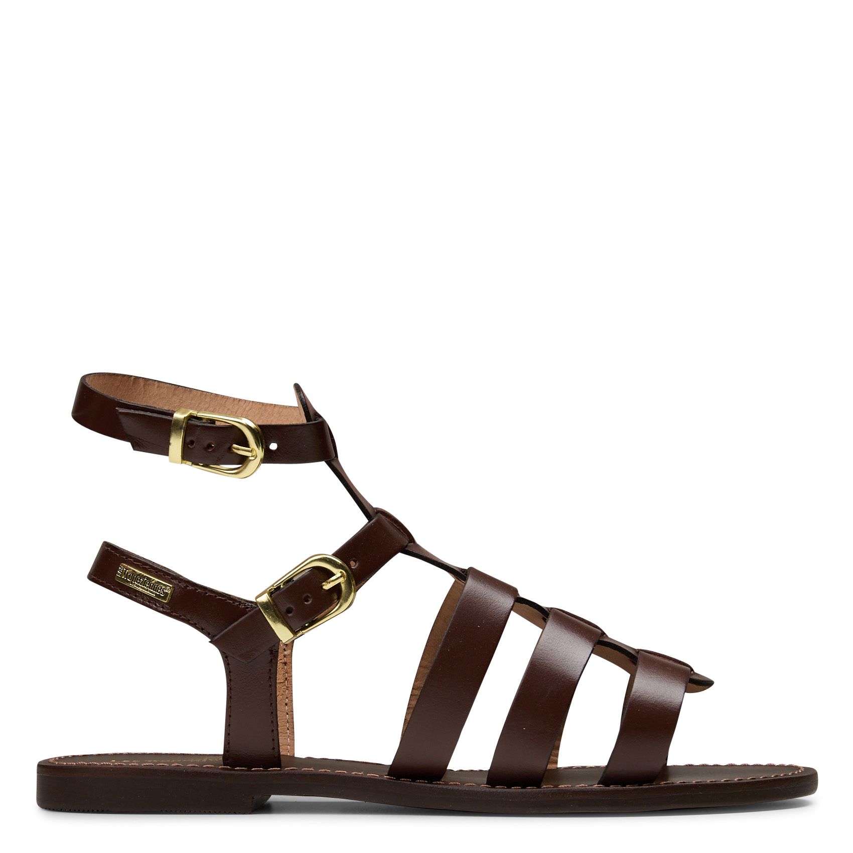 Avarca Berlin - Flache Ledersandalen mit Samt LES TROPEZIENNES PAR M.BELARBI Braun