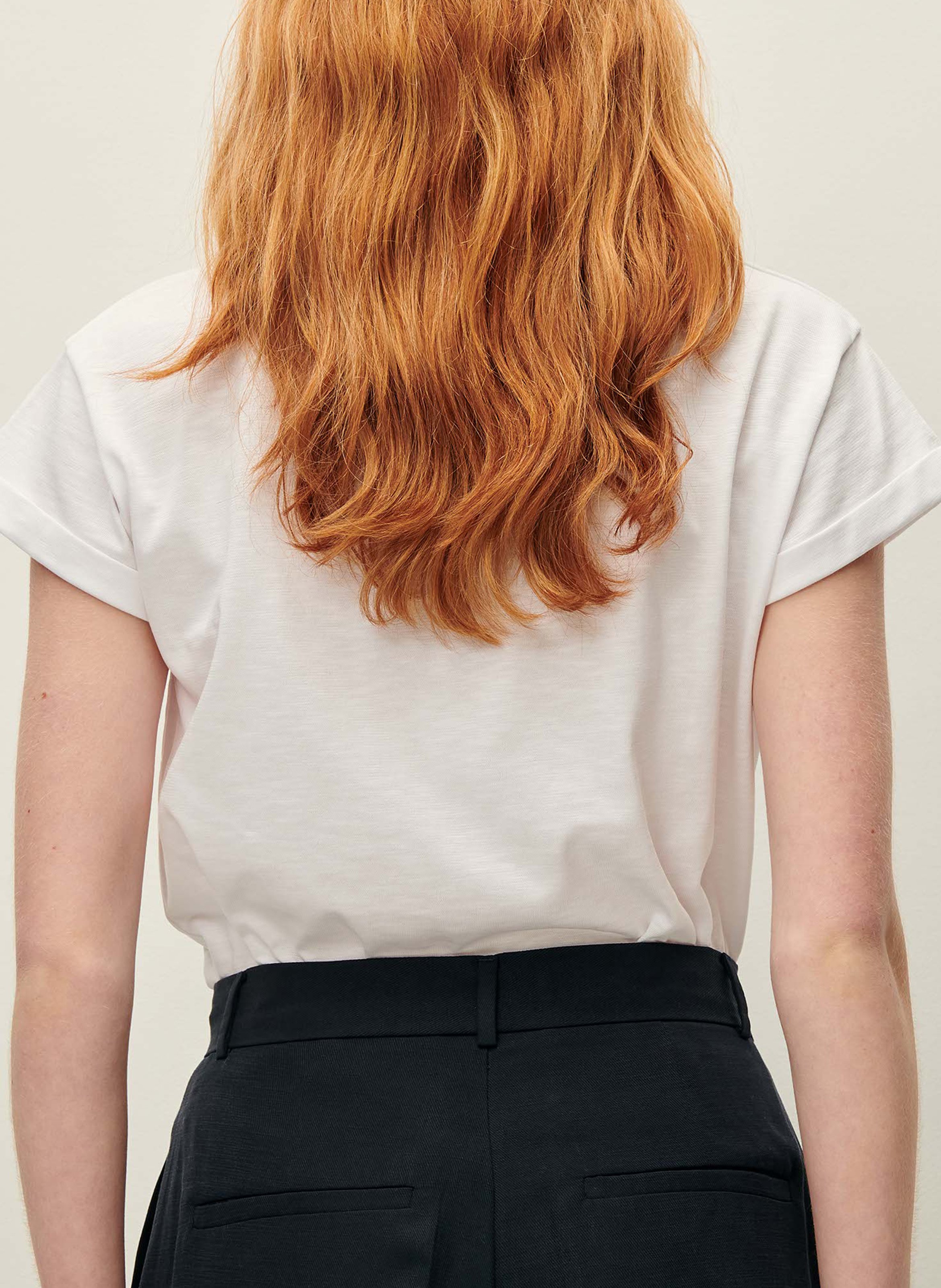 T-shirt met ronde hals | katoenblend SESSUN Wit