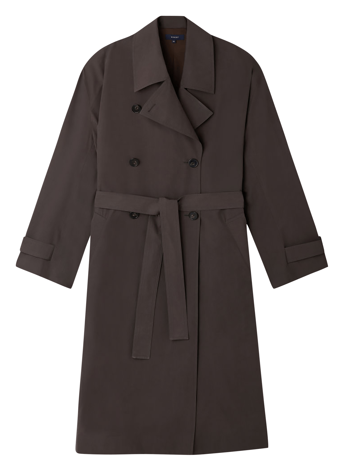 Manteau mi-long ceinturé uni SOEUR Gris