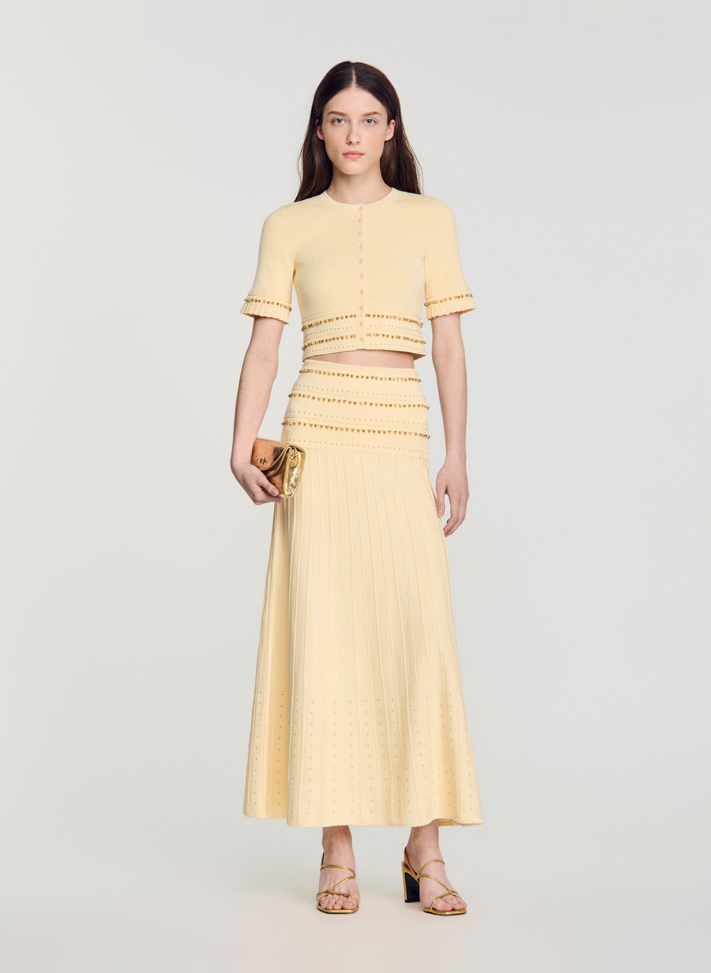 Top col rond SANDRO Beige