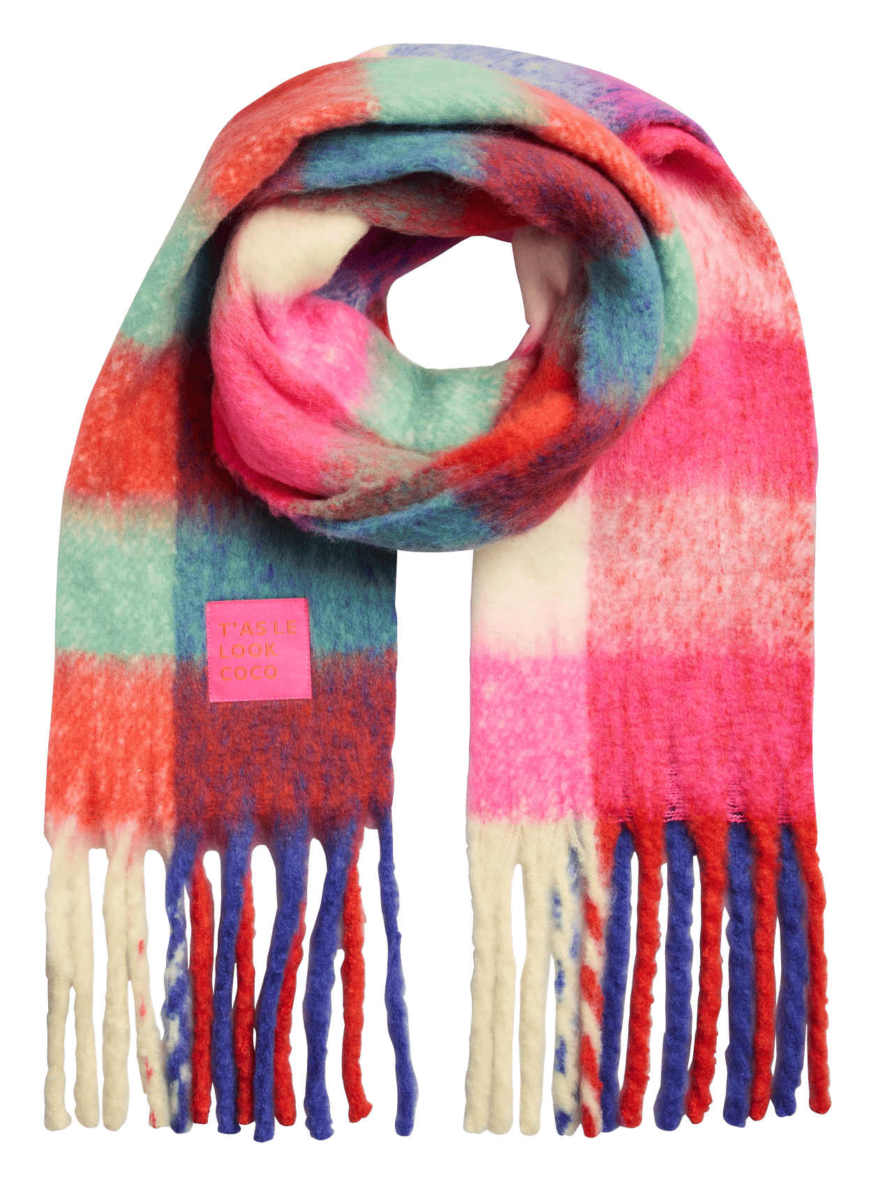Écharpe frangée à carreaux PIECES Multicolore