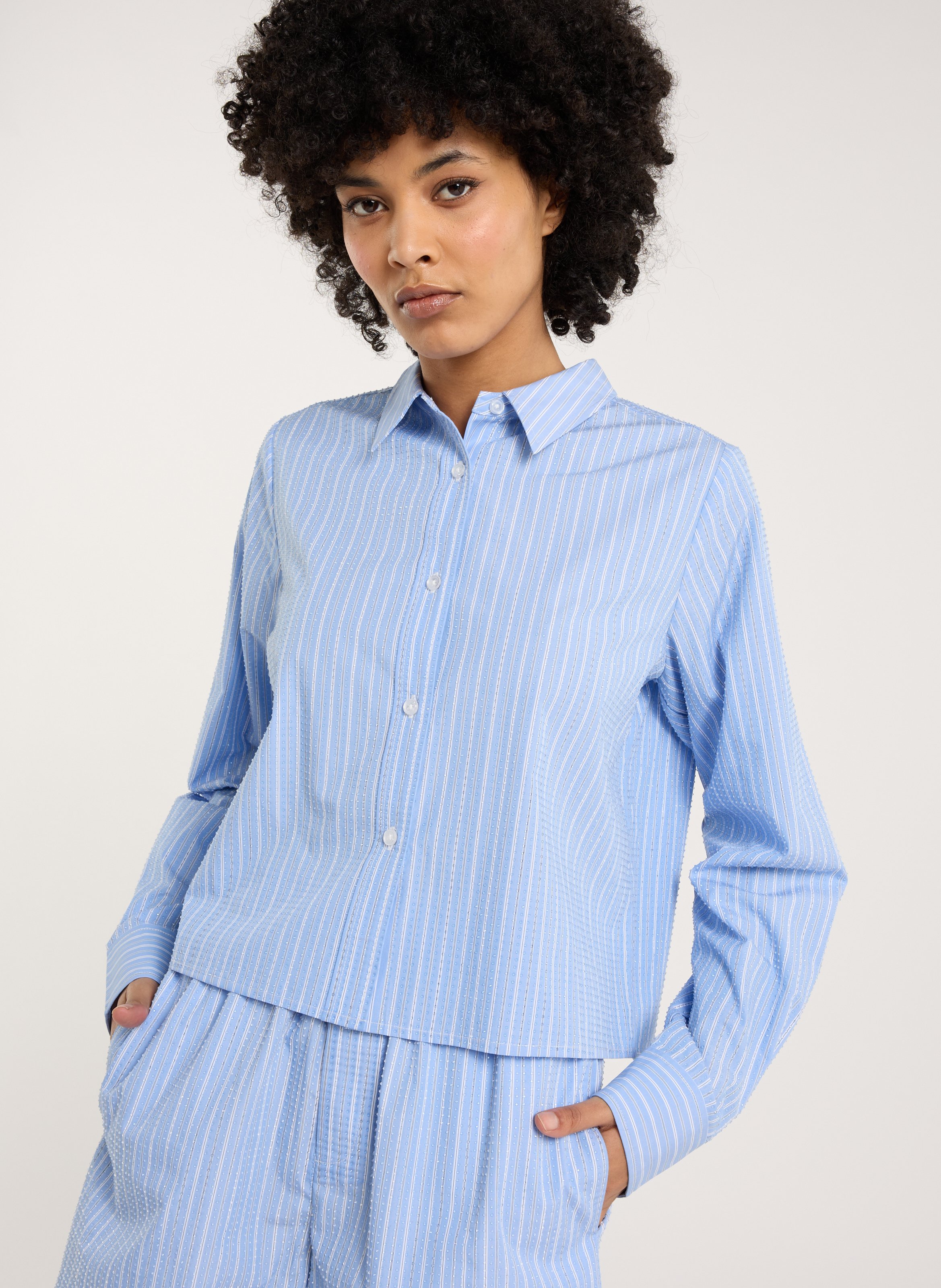 Baumwoll-Bluse SAISON 1865 Blau