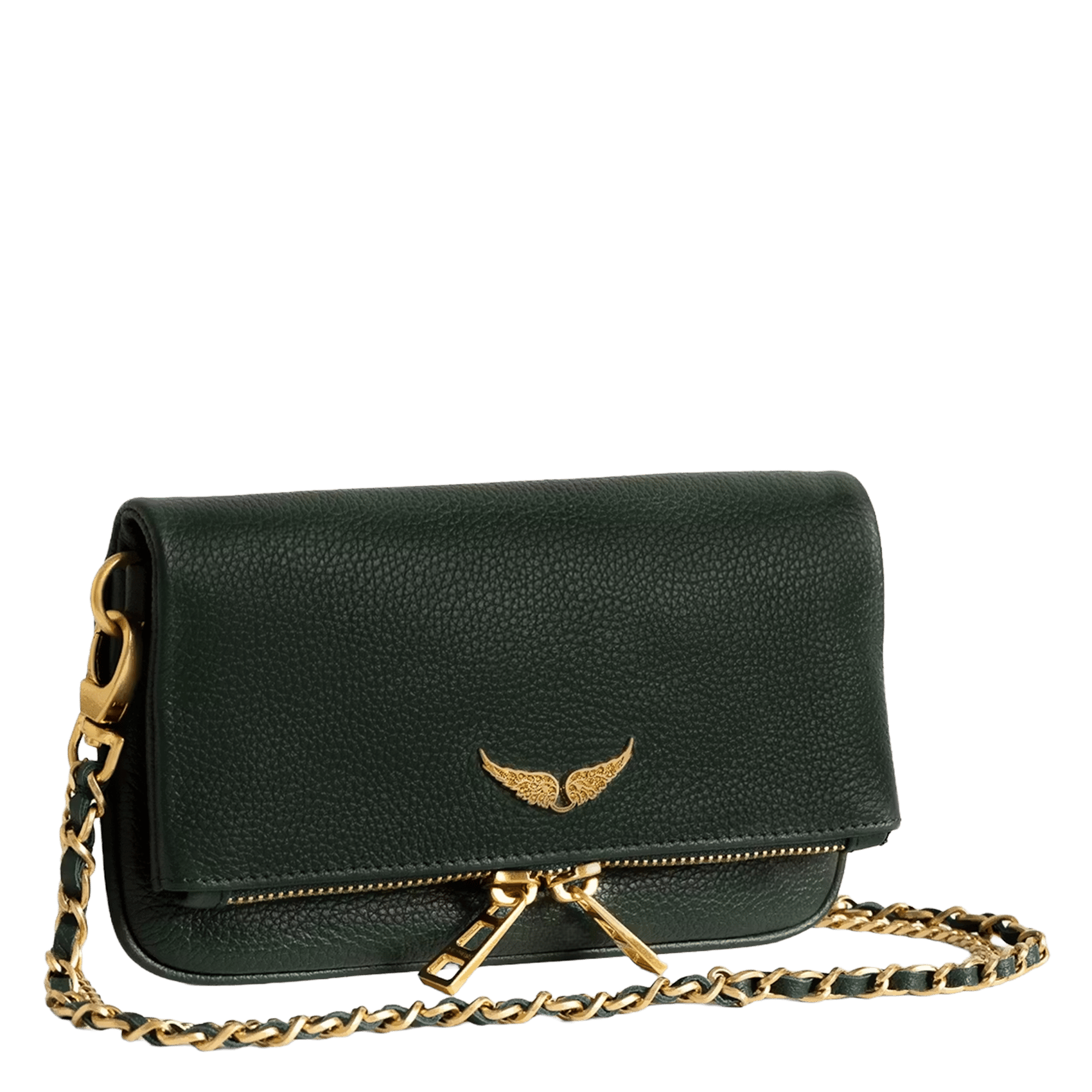 Leather clutch bag ZADIG&VOLTAIRE Green