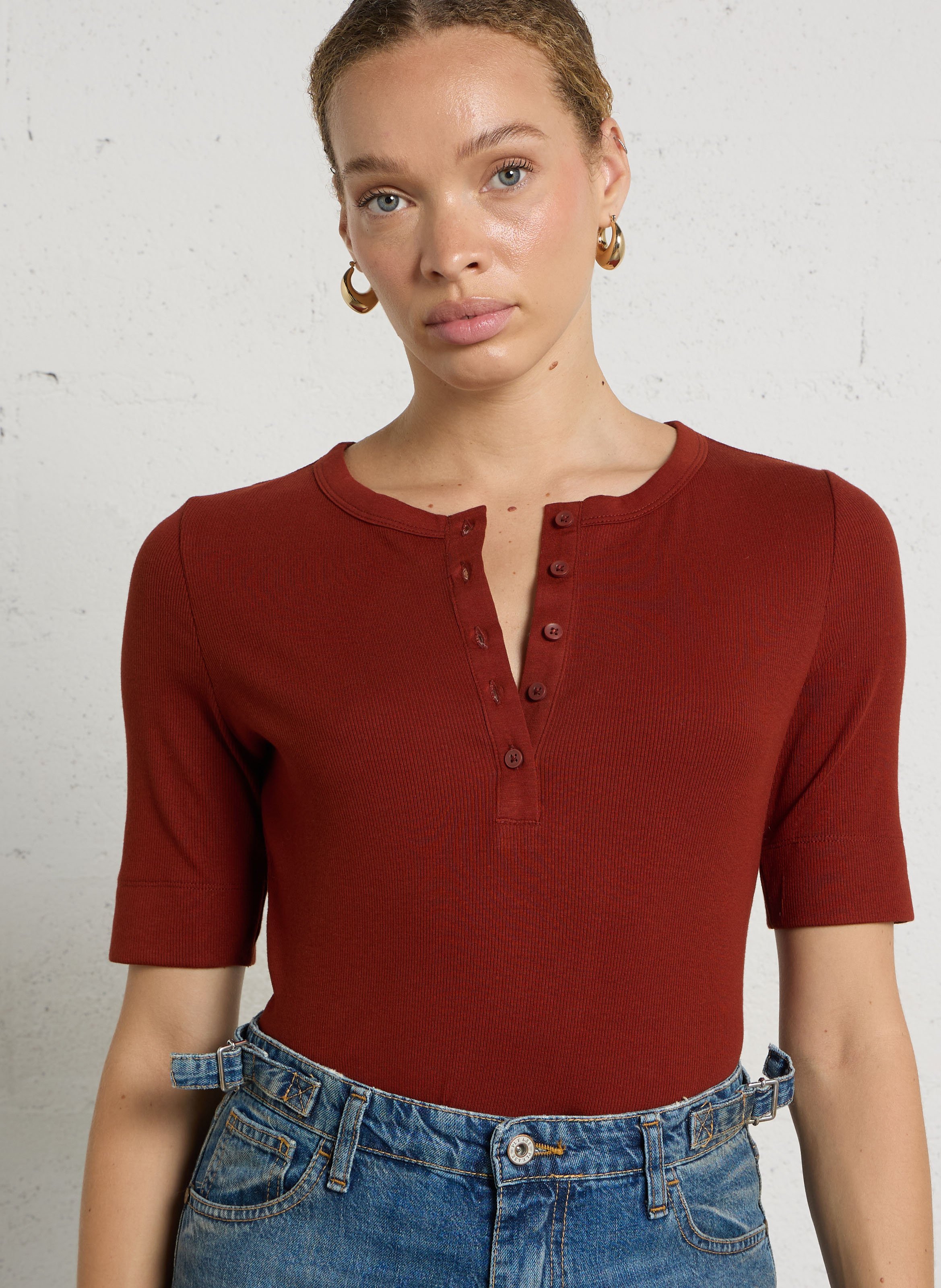 Straight-cut round-neck T-shirt MAISON 123 Red
