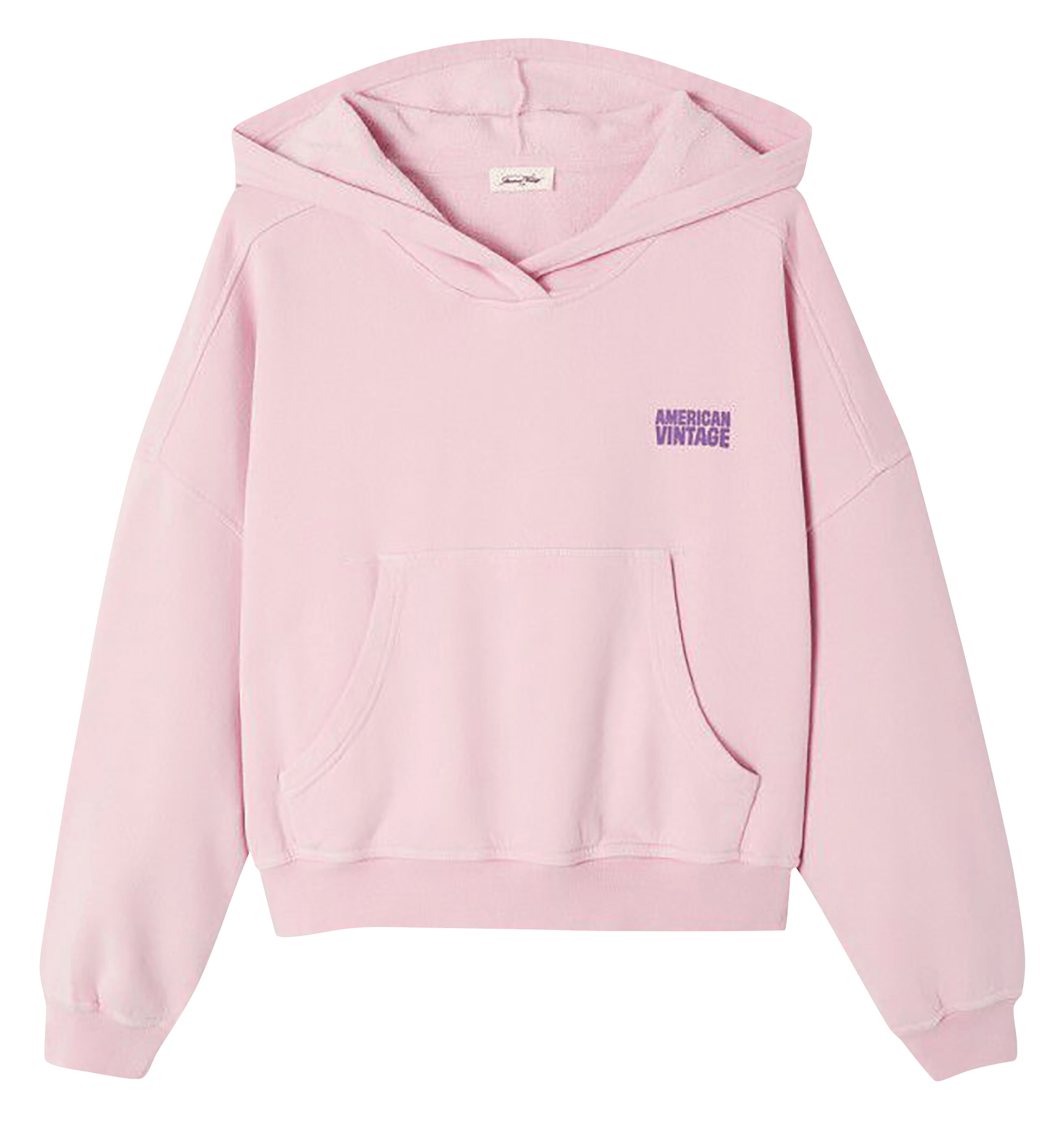 Sweat oversize à capuche en coton AMERICAN VINTAGE Rose