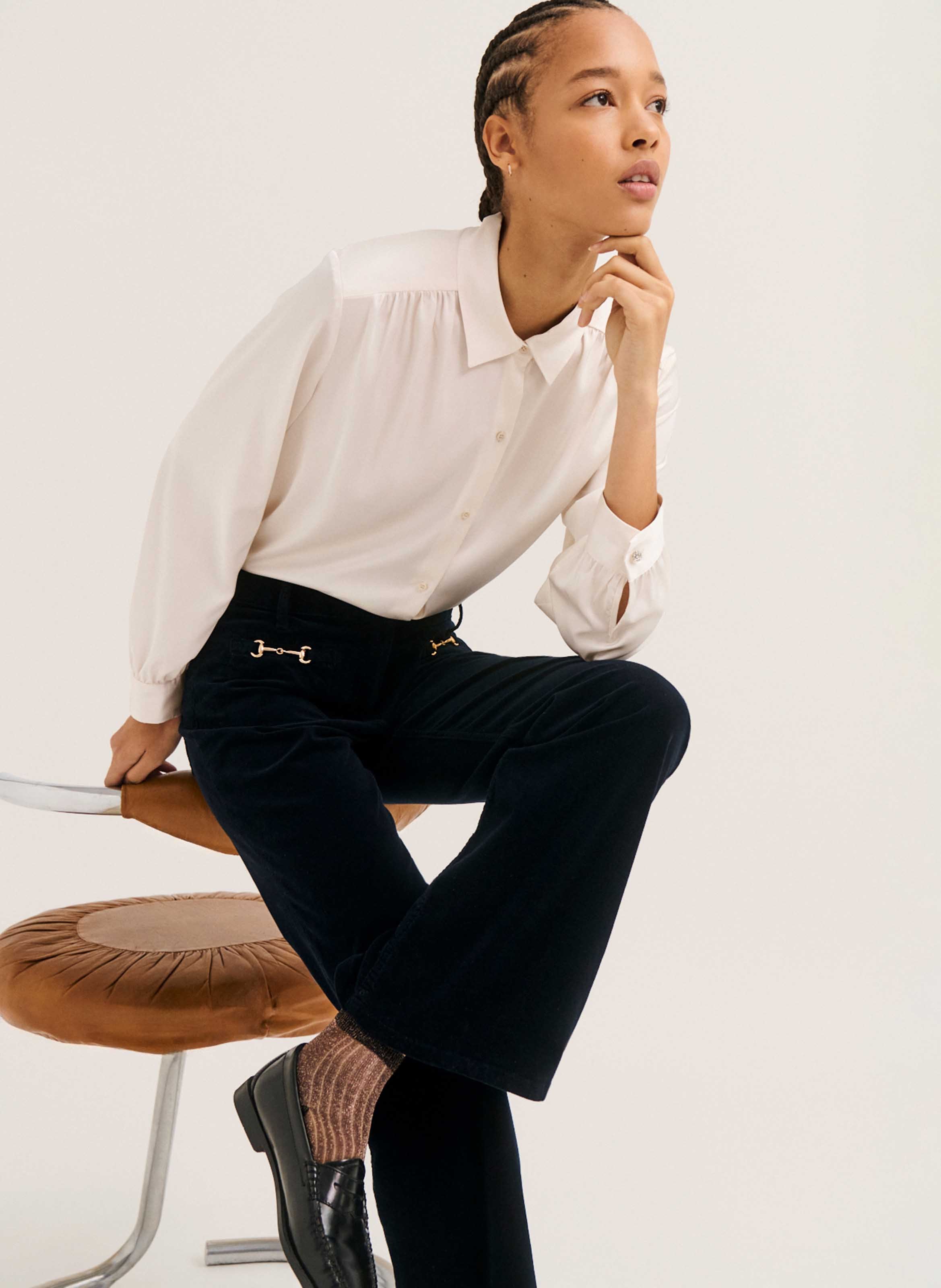 Satin shirt PABLO Beige