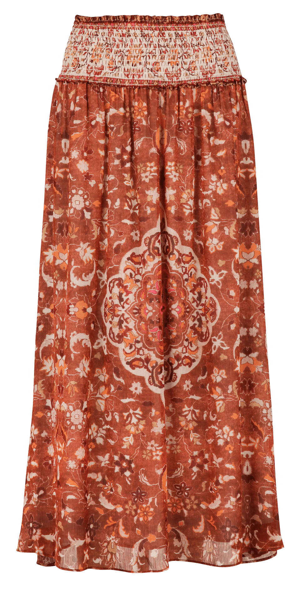 Ausgestellter Midirock mit Print SUD EXPRESS Orange