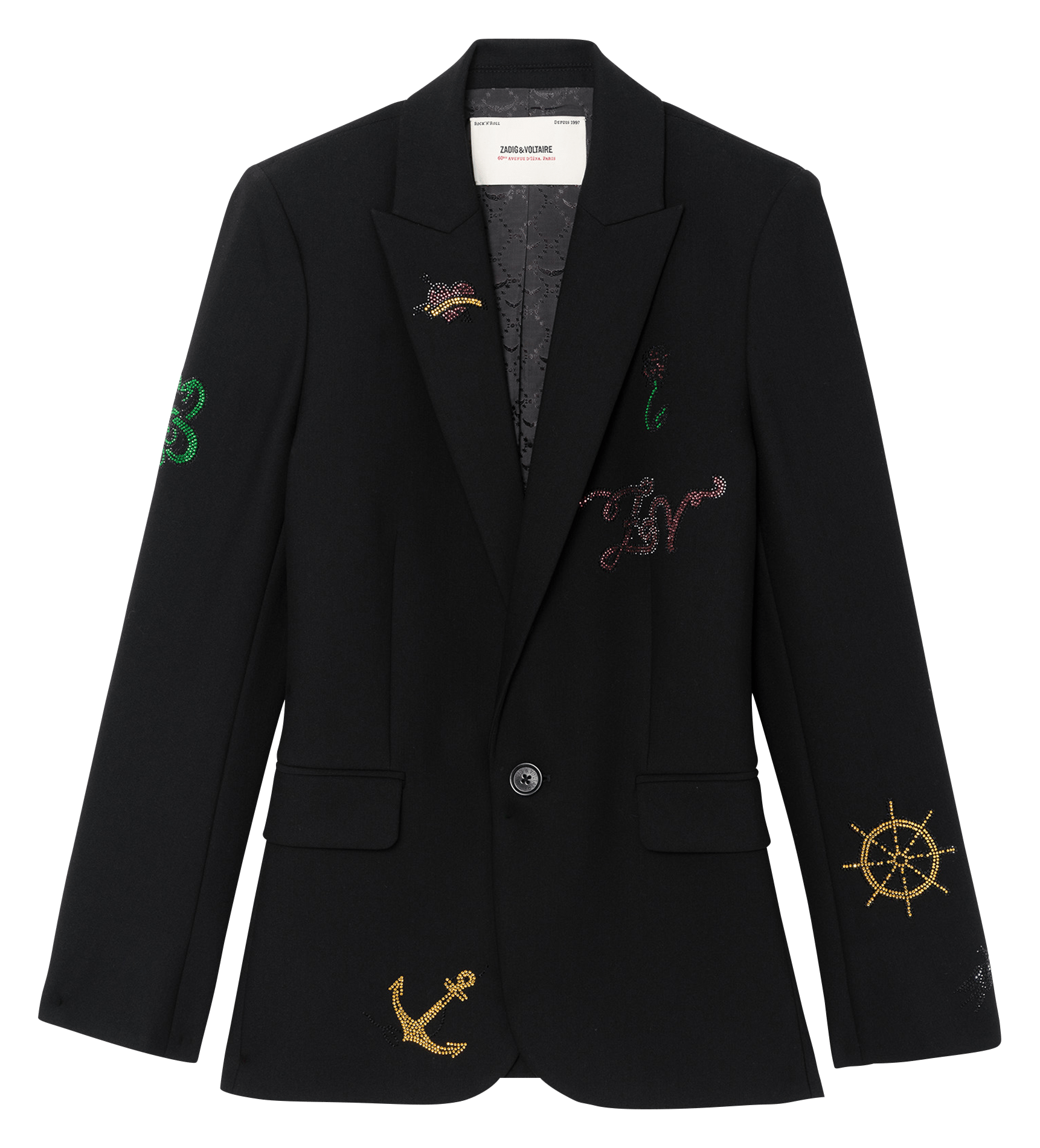 Veste de tailleur strassée ZADIG&VOLTAIRE Noir