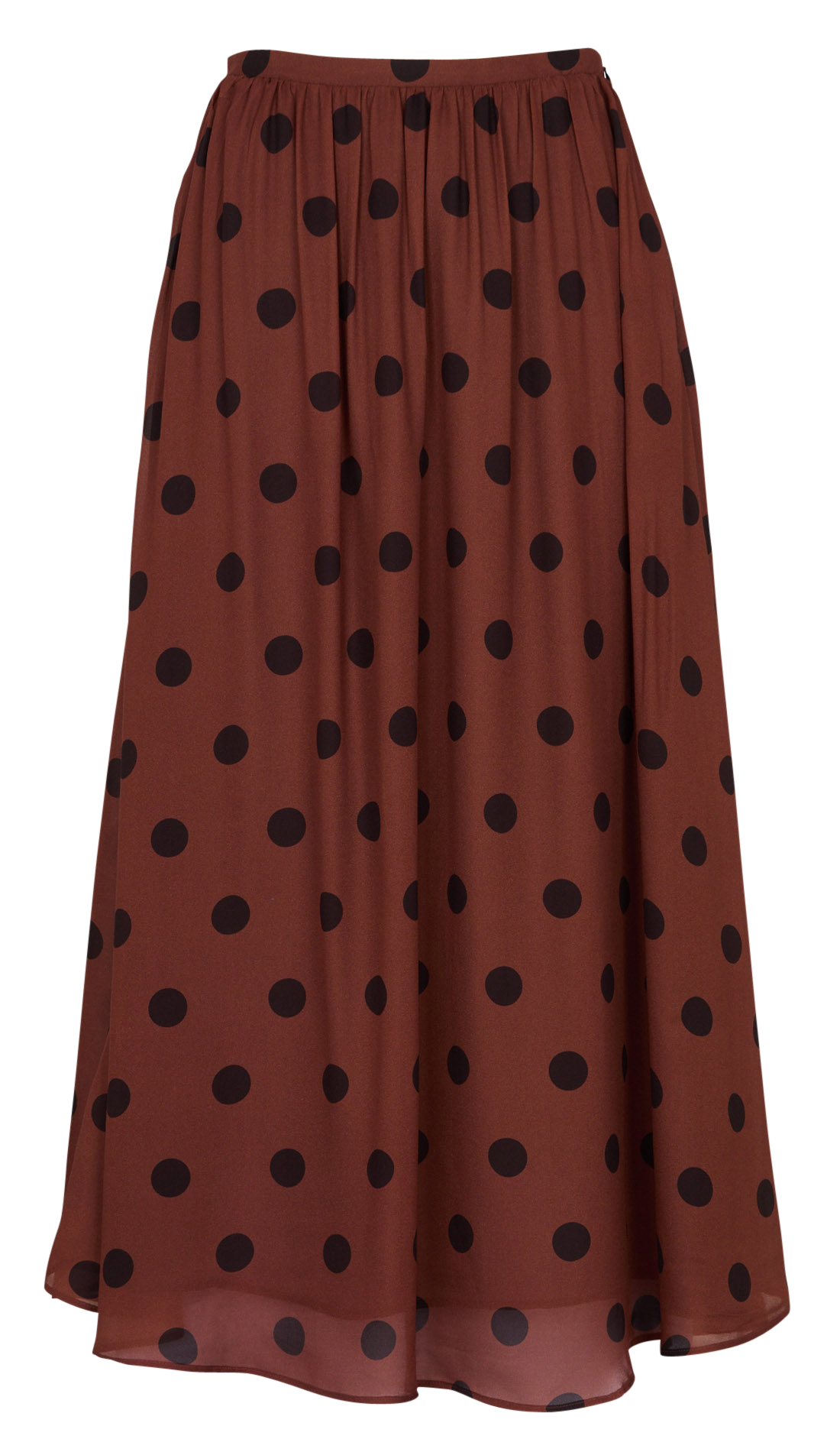 Jupe longue à imprimés DES PETITS HAUTS Marron