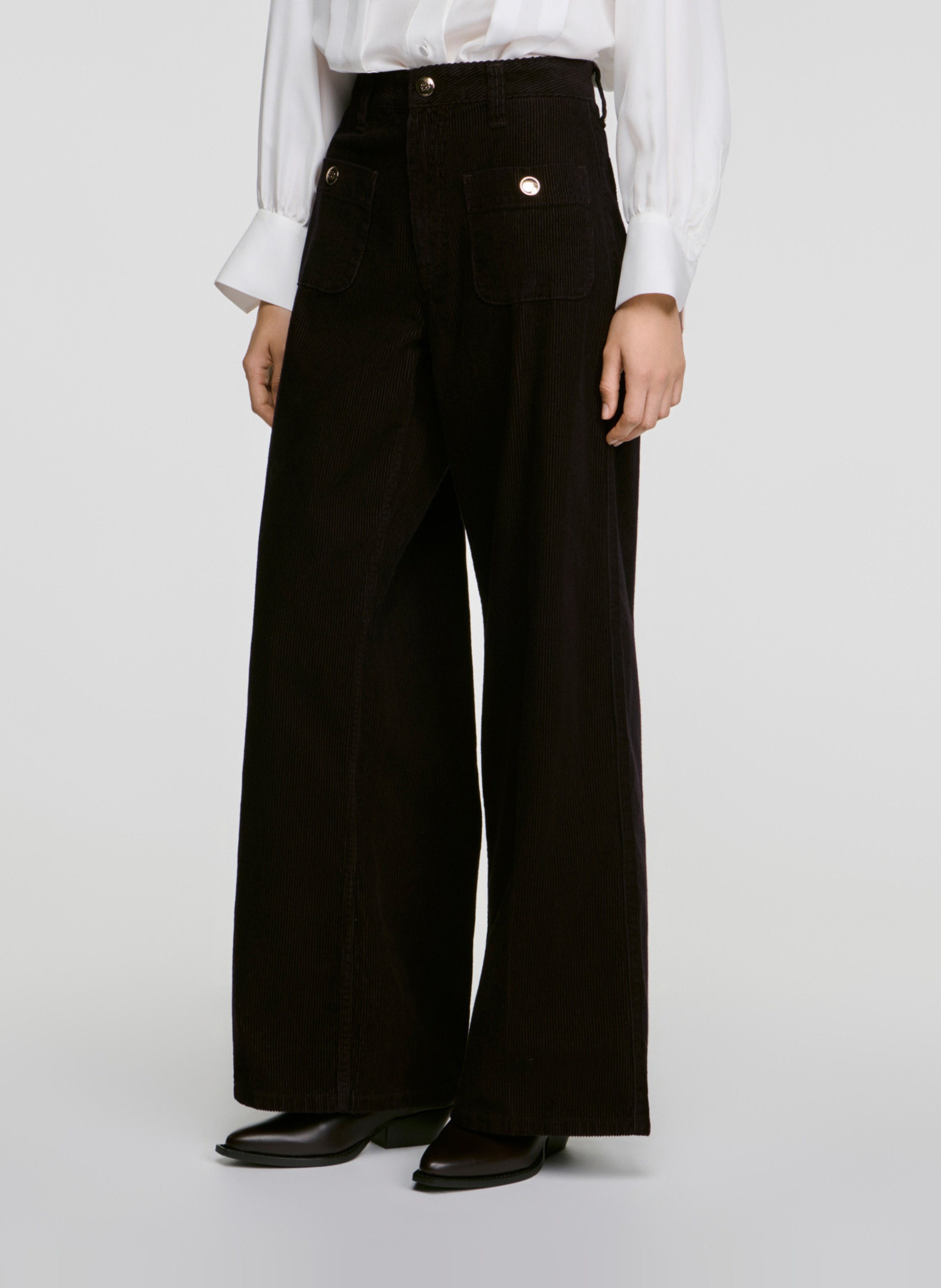 Wijde broek met bretels SANDRO Rood