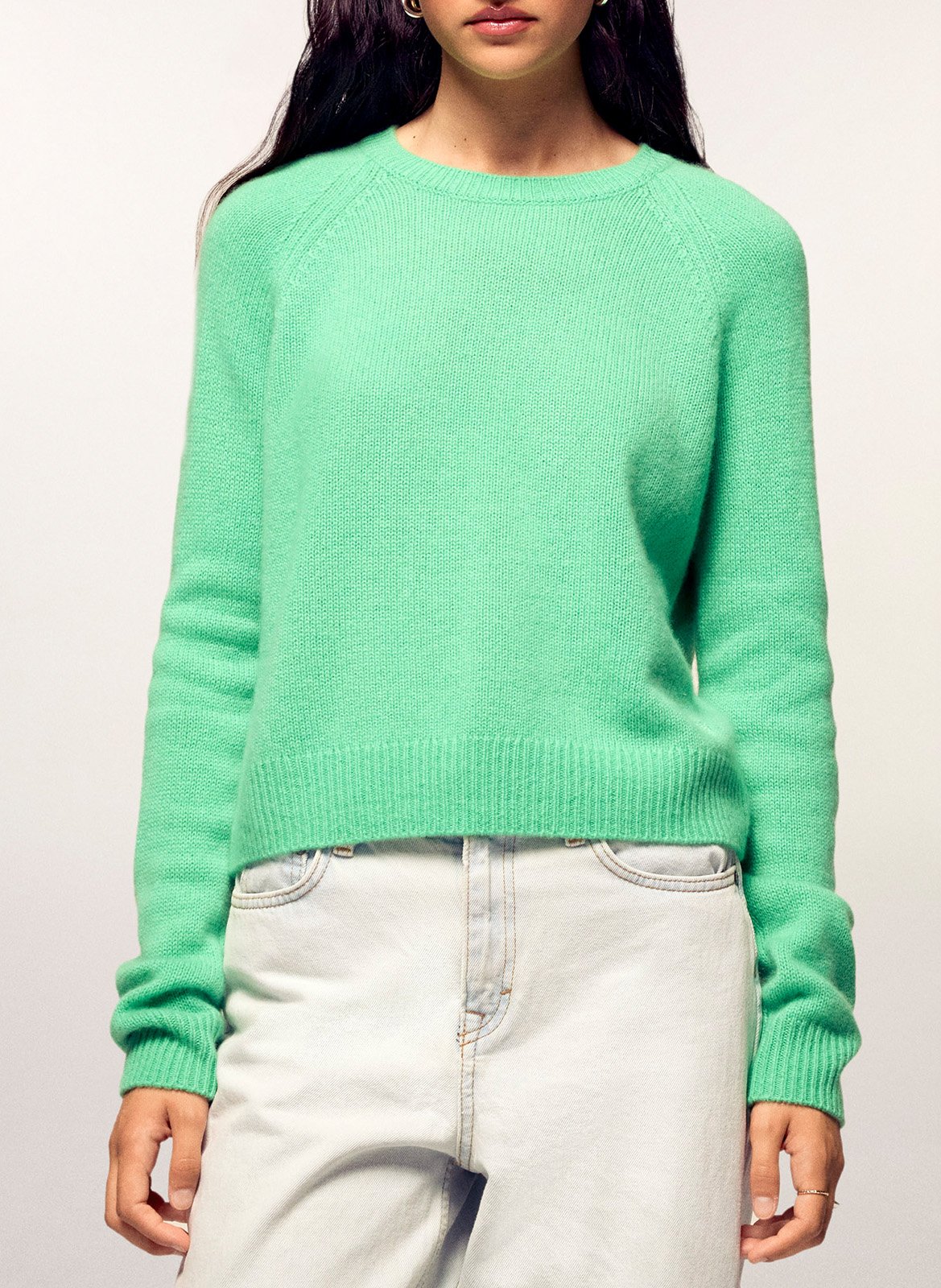 Gerader Rundhals-Pullover aus Kaschmir | Grun FROM FUTURE Damen