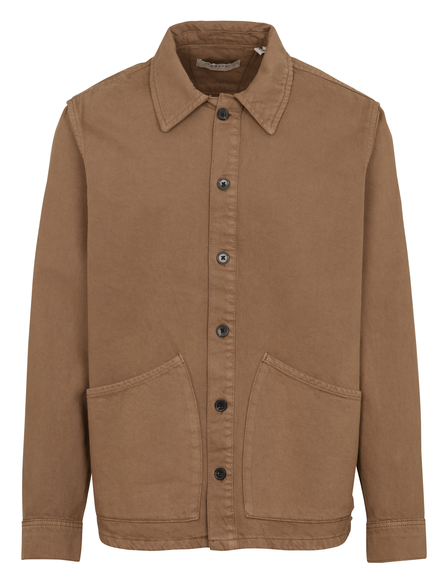 Klassische Baumwolljacke mit spitzem Kragen. SOLID Weiss