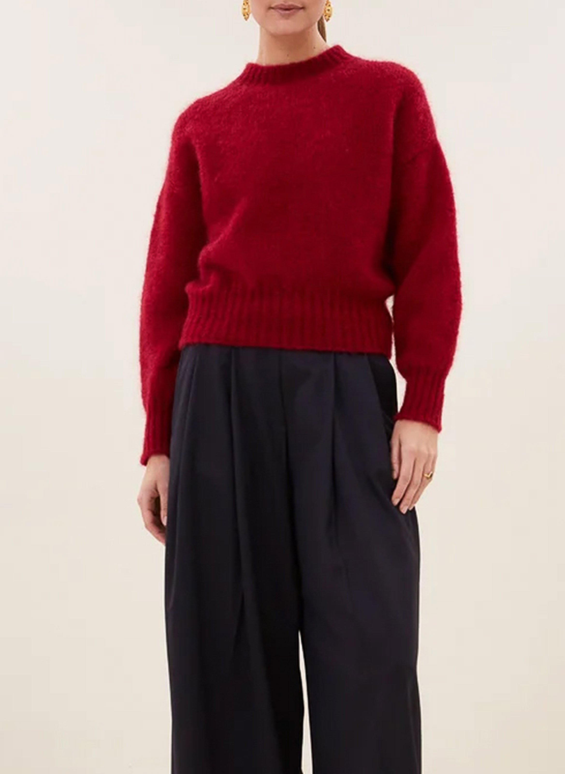 Pull oversize en laine mélangée BY BAR Rose