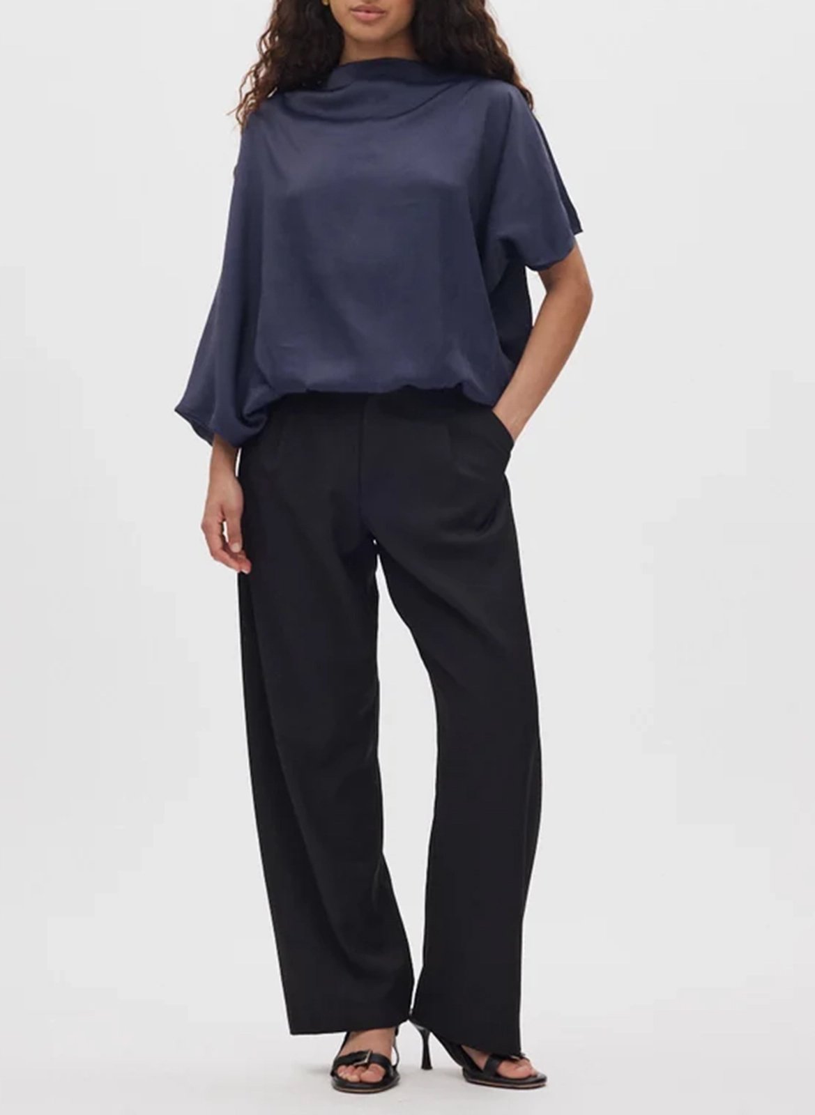 Top col rond drapé RABENS SALONER Blue