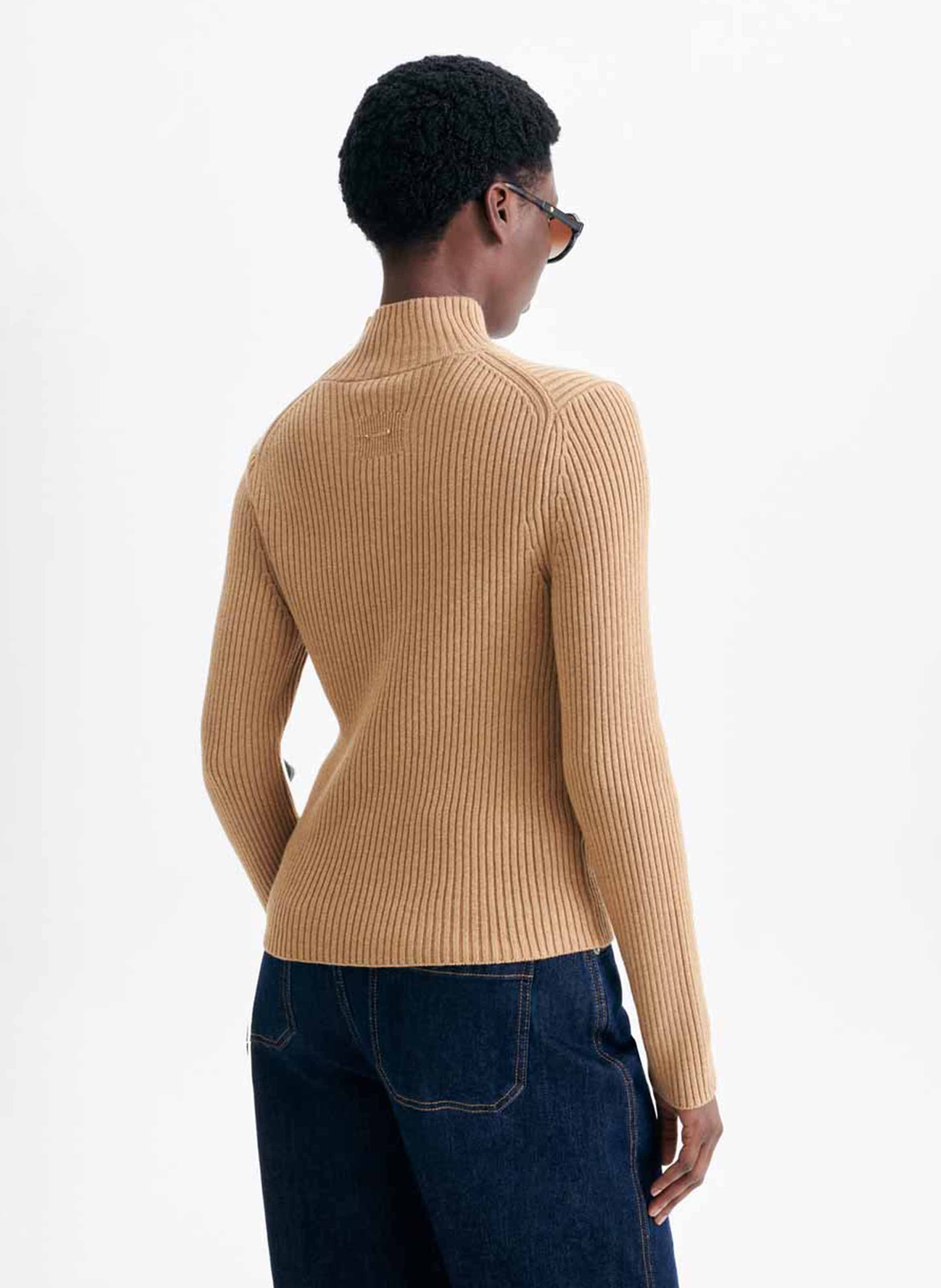 Pull col montant en maille côtelée | Marron VANESSA BRUNO Femme