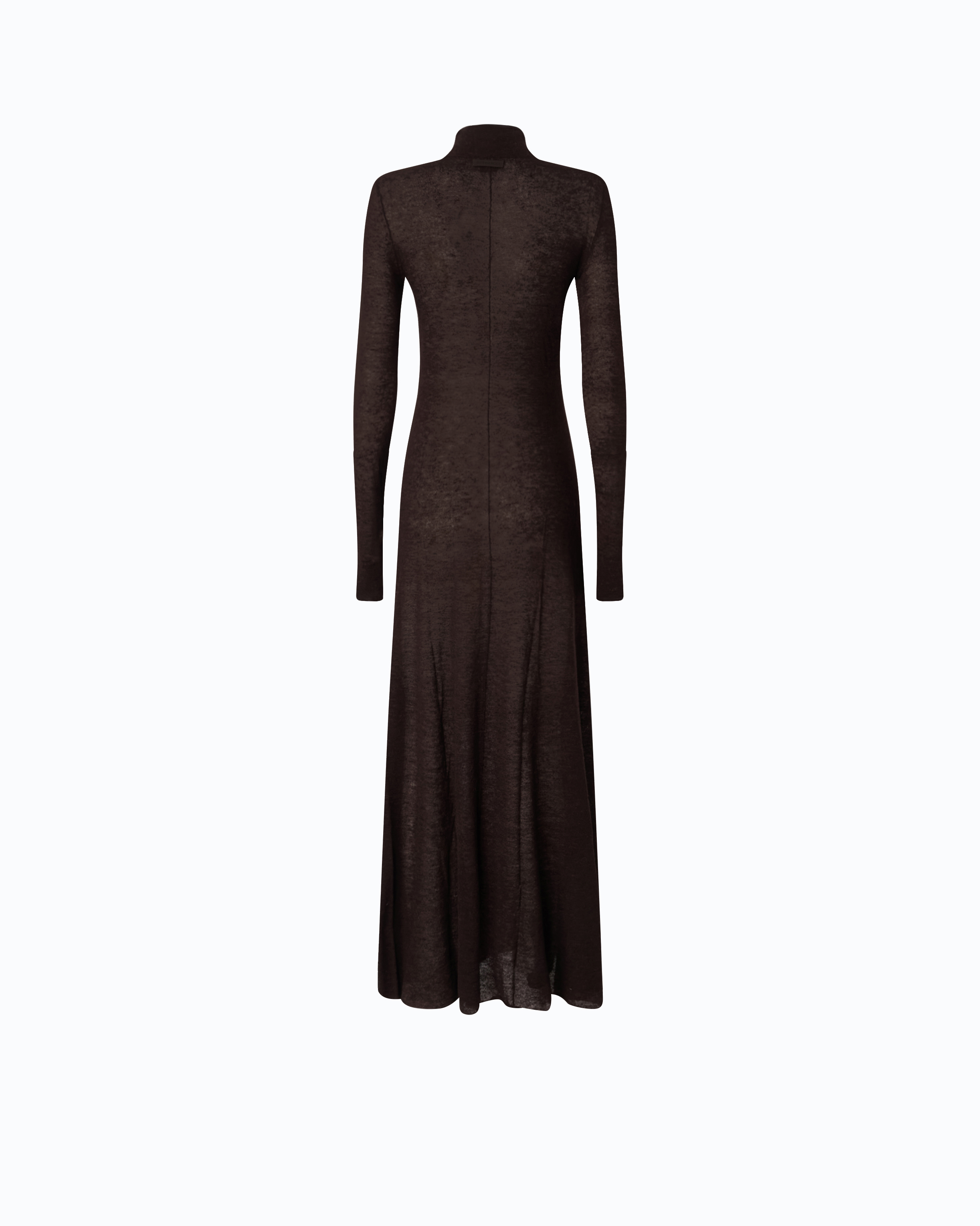 Robe longue à col roulé en laine mérinos et alpaga PINKO Marron