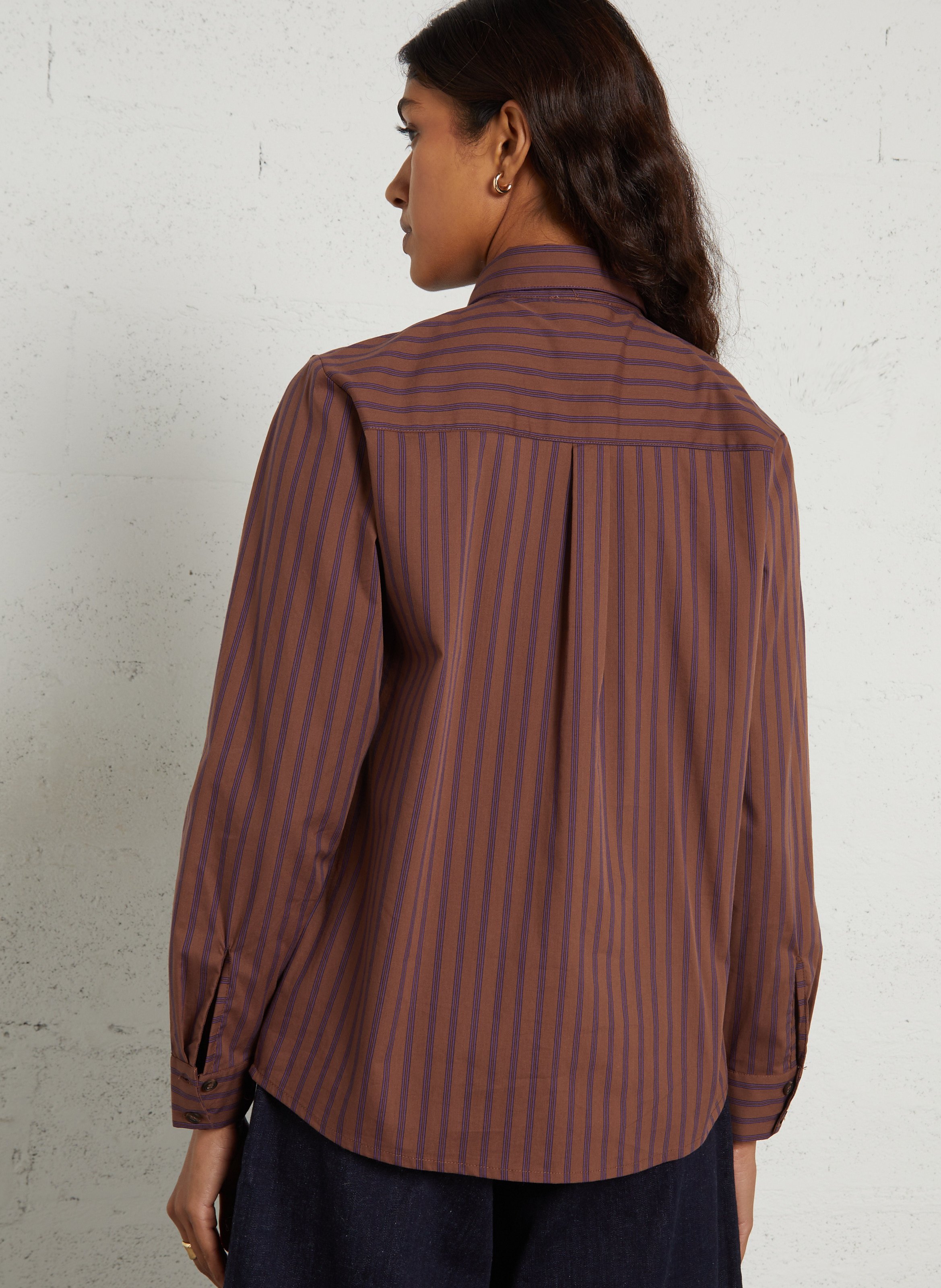 Chemise droite rayée à cravate MAISON 123 Violet