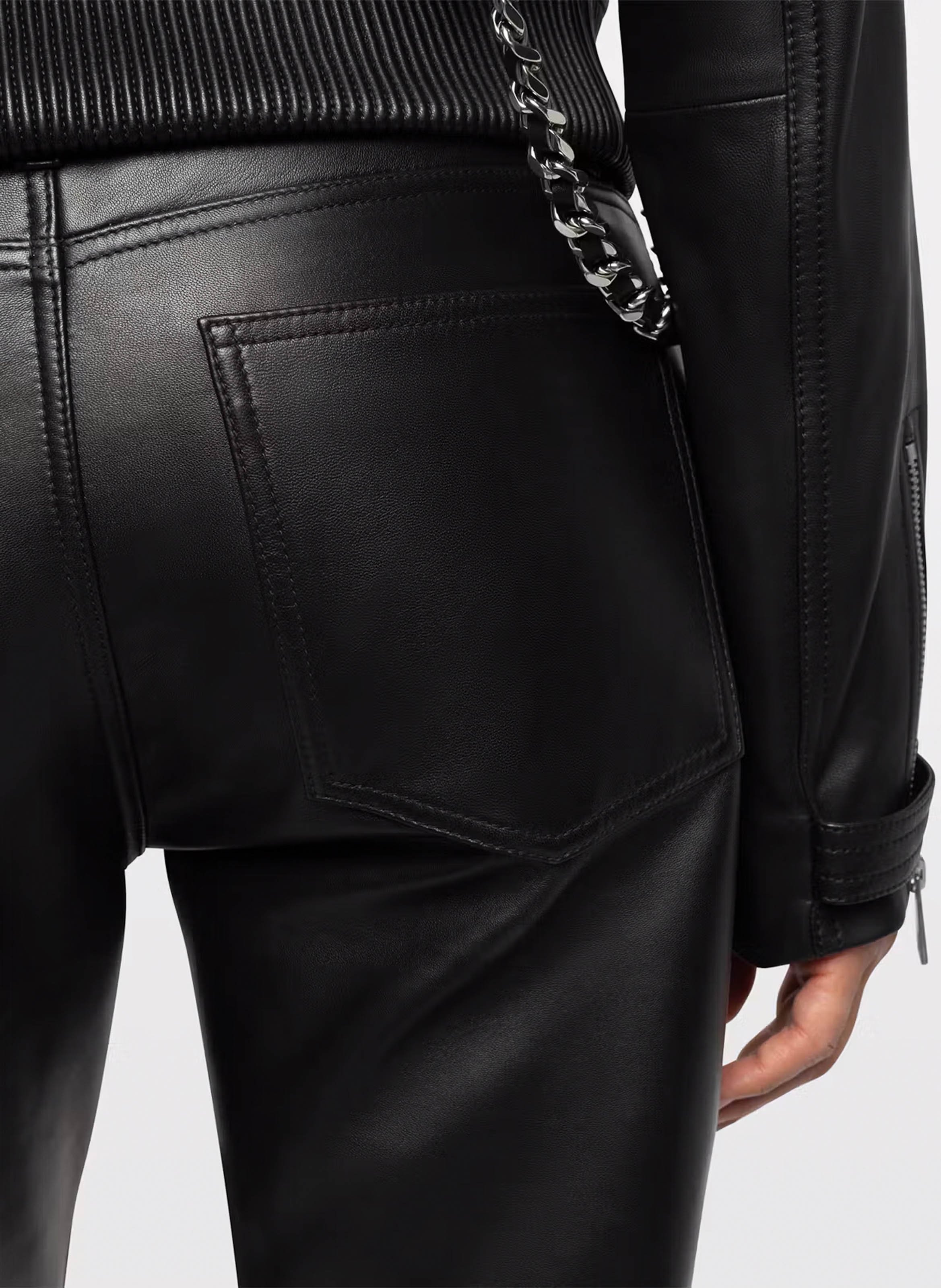 Leren flared broek met hoge taille ZADIG&VOLTAIRE Zwart